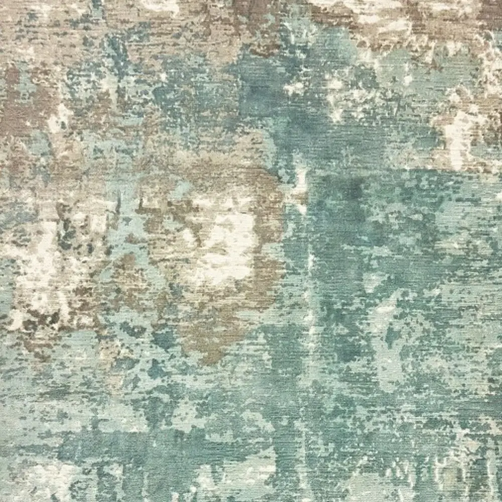 6' X 9' Blue And Gray Abstract Pattern Indoor Area Rug - Image 2
