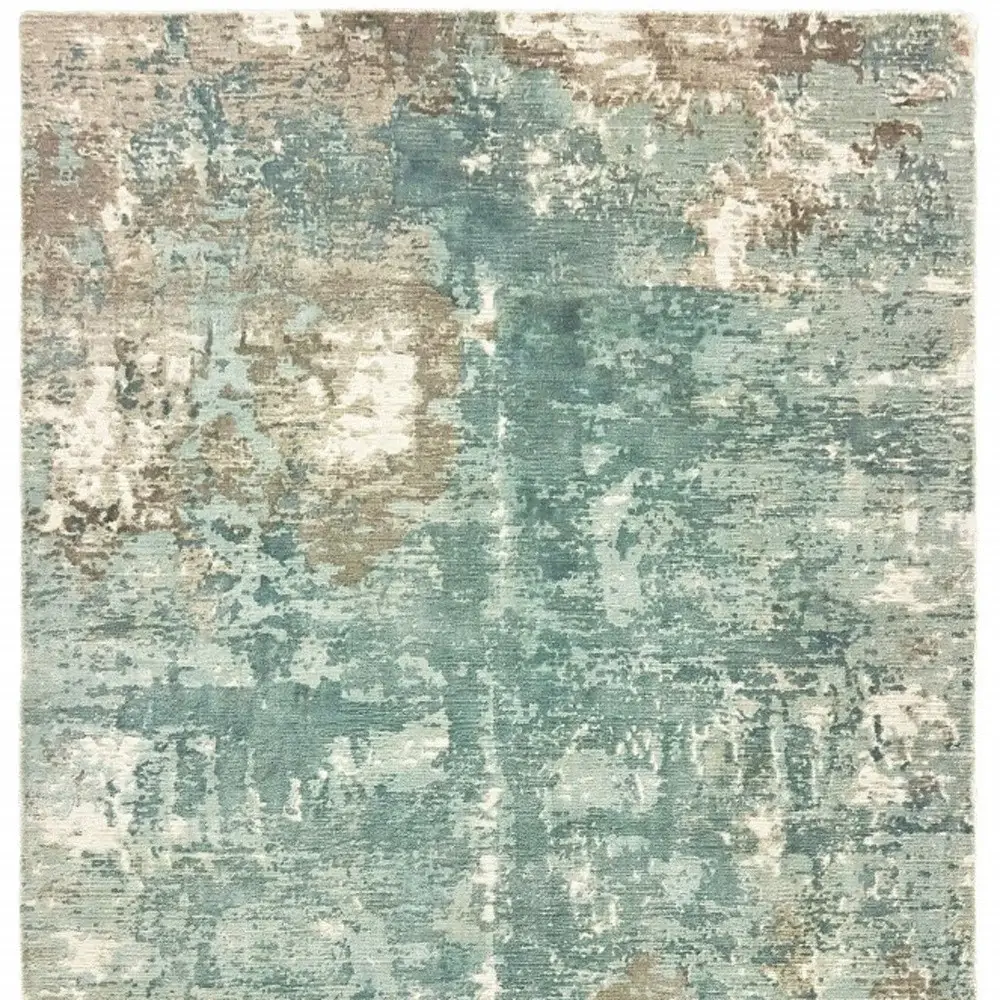 6' X 9' Blue And Gray Abstract Pattern Indoor Area Rug - Image 3