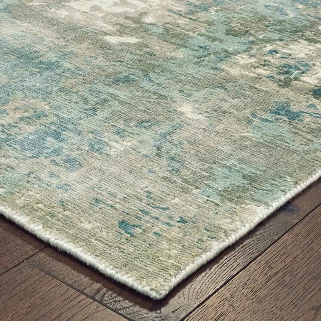 6' X 9' Blue And Gray Abstract Pattern Indoor Area Rug - Image 4