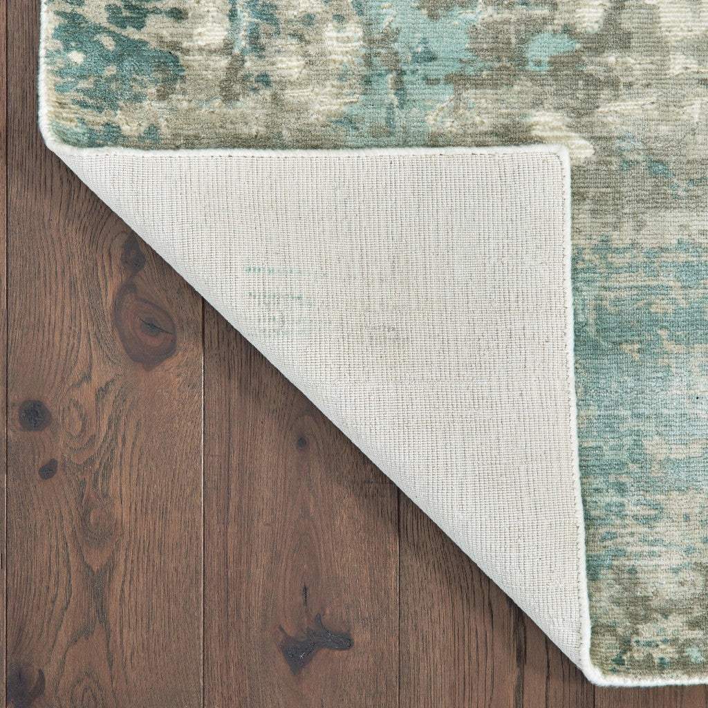 6' X 9' Blue And Gray Abstract Pattern Indoor Area Rug - Image 5
