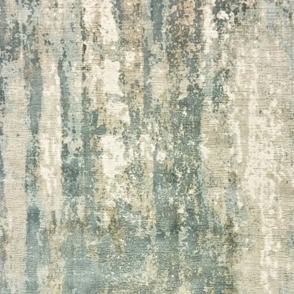 6' X 9' Blue And Gray Abstract Splash Indoor Area Rug - Image 2