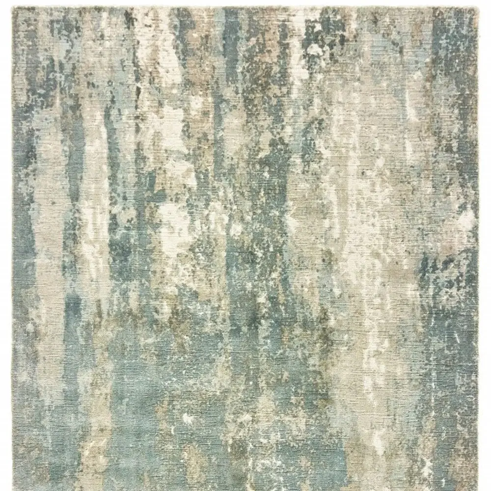 6' X 9' Blue And Gray Abstract Splash Indoor Area Rug - Image 3