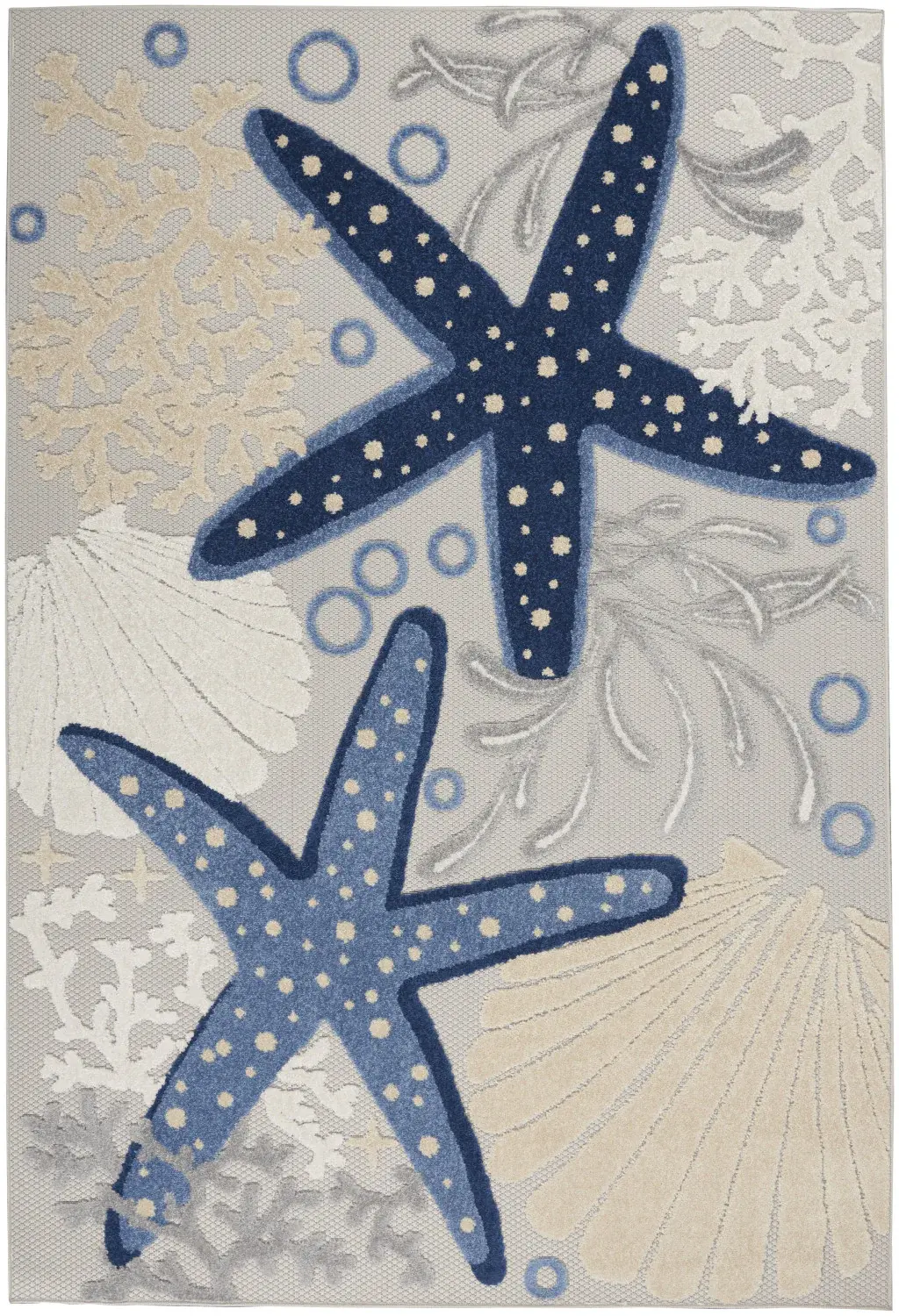 6' X 9' Blue And Gray Indoor Outdoor Area Rug - Image 4