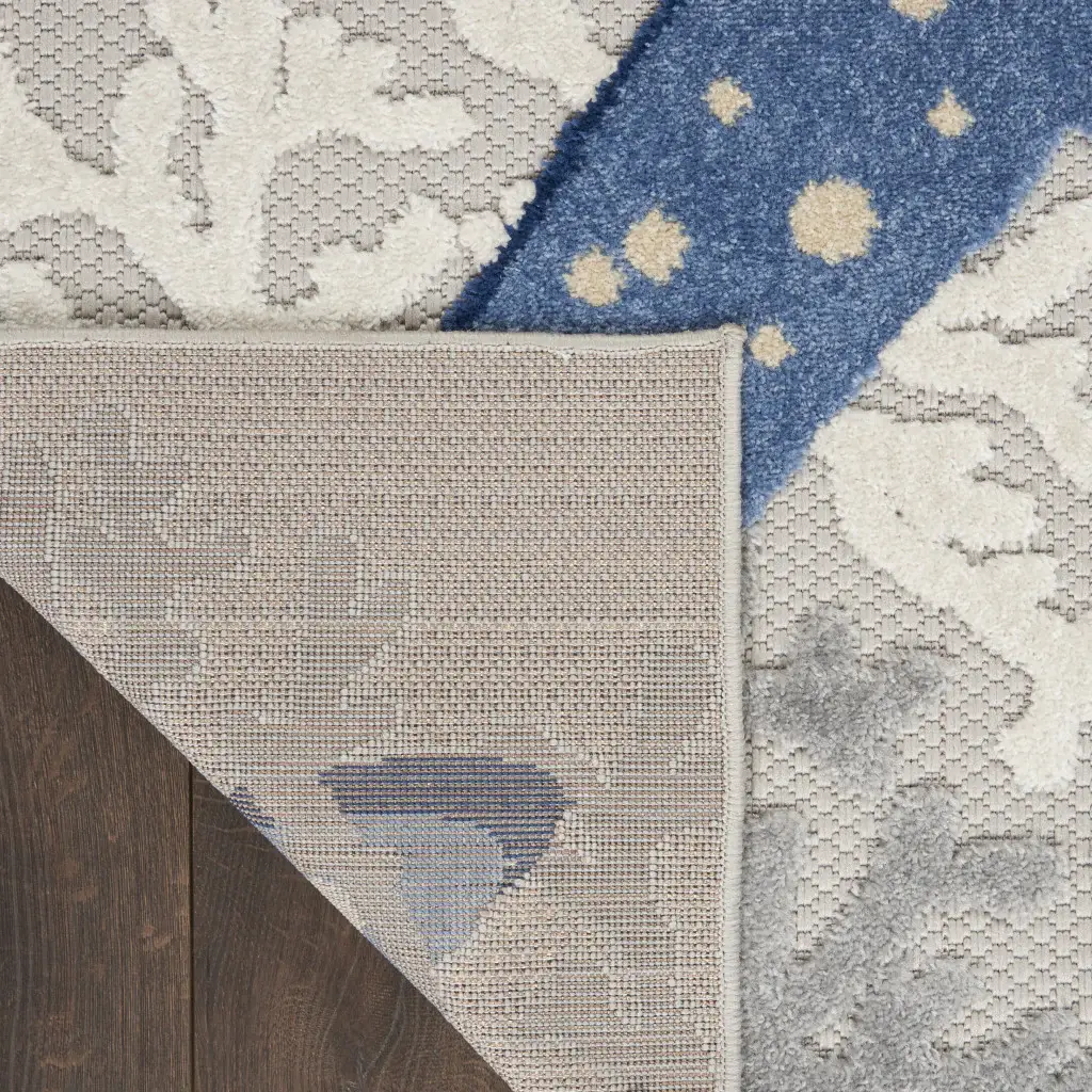 6' X 9' Blue And Gray Indoor Outdoor Area Rug - Image 5