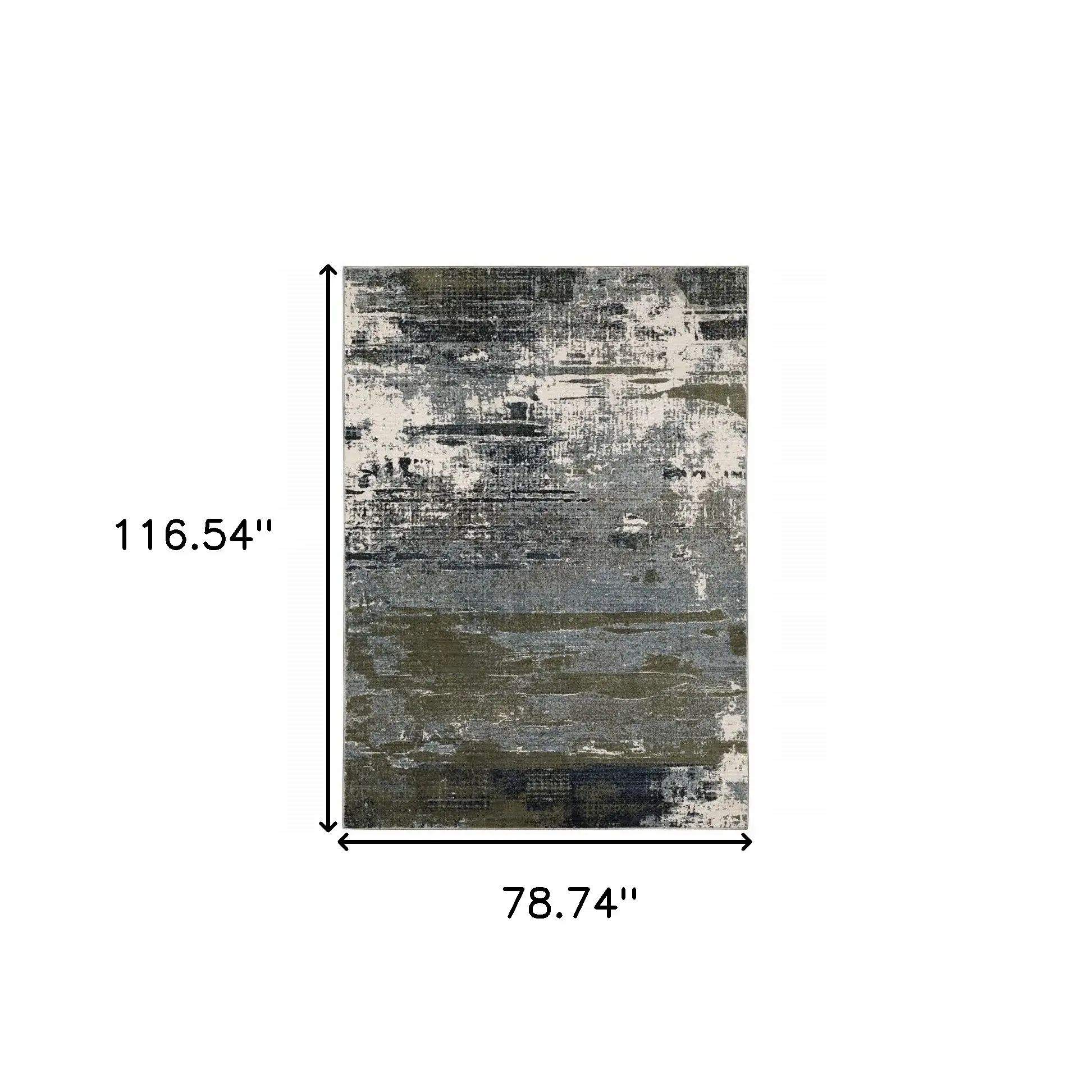 6' X 9' Blue And Green Abstract Power Loom Area Rug - Image 4