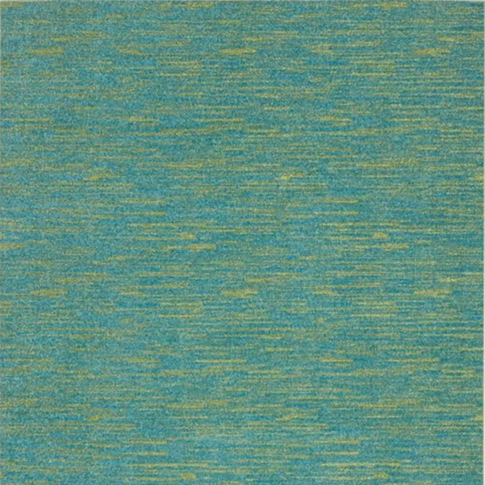 6' X 9' Blue And Green Striped Non Skid Indoor Outdoor Area Rug - Image 8