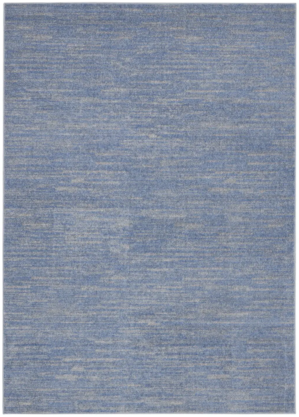 6' X 9' Blue And Grey Striped Non Skid Indoor Outdoor Area Rug - Image 2