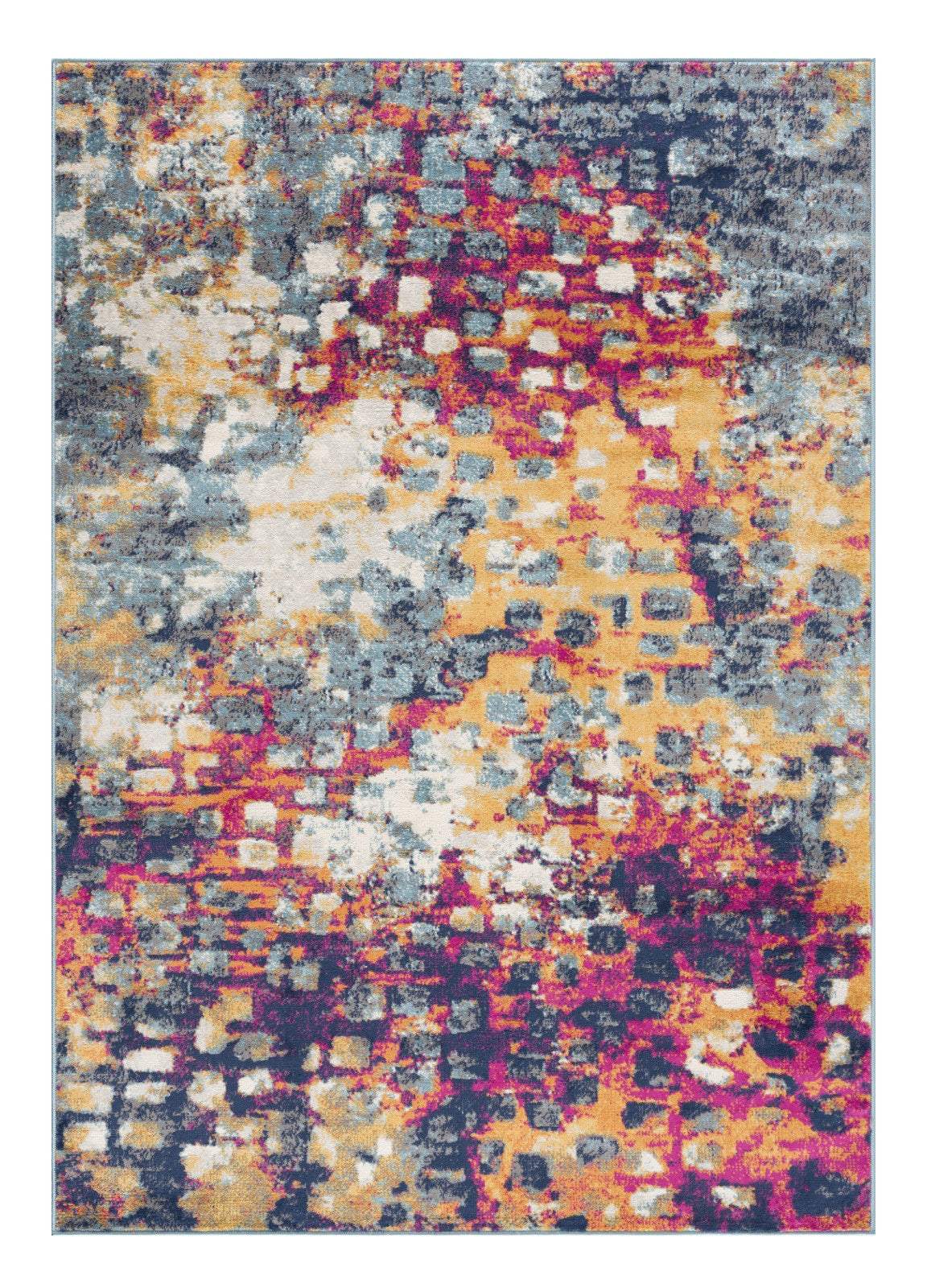 6' X 9' Blue and Ivory Abstract Area Rug - Image 2