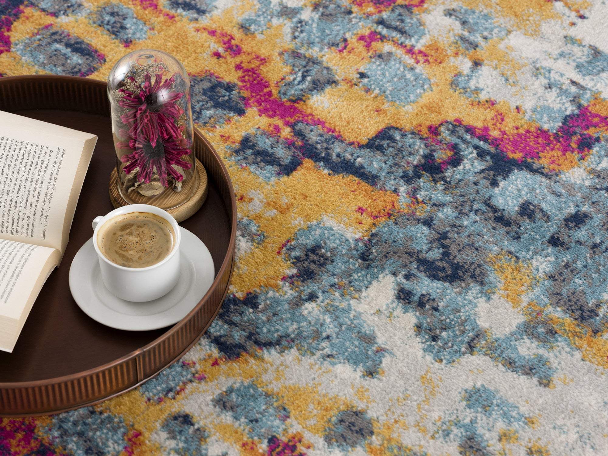 6' X 9' Blue and Ivory Abstract Area Rug - Image 5