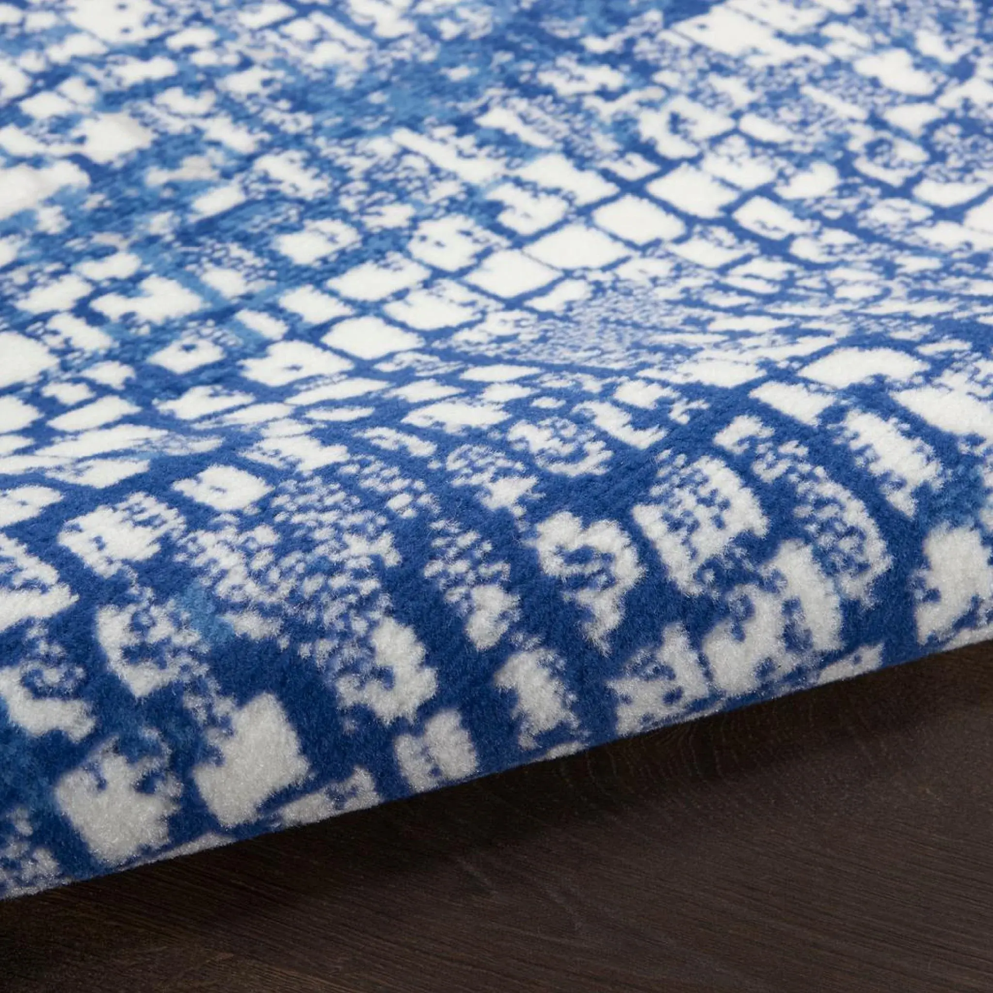 6' X 9' Blue And Ivory Abstract Dhurrie Area Rug - Image 4