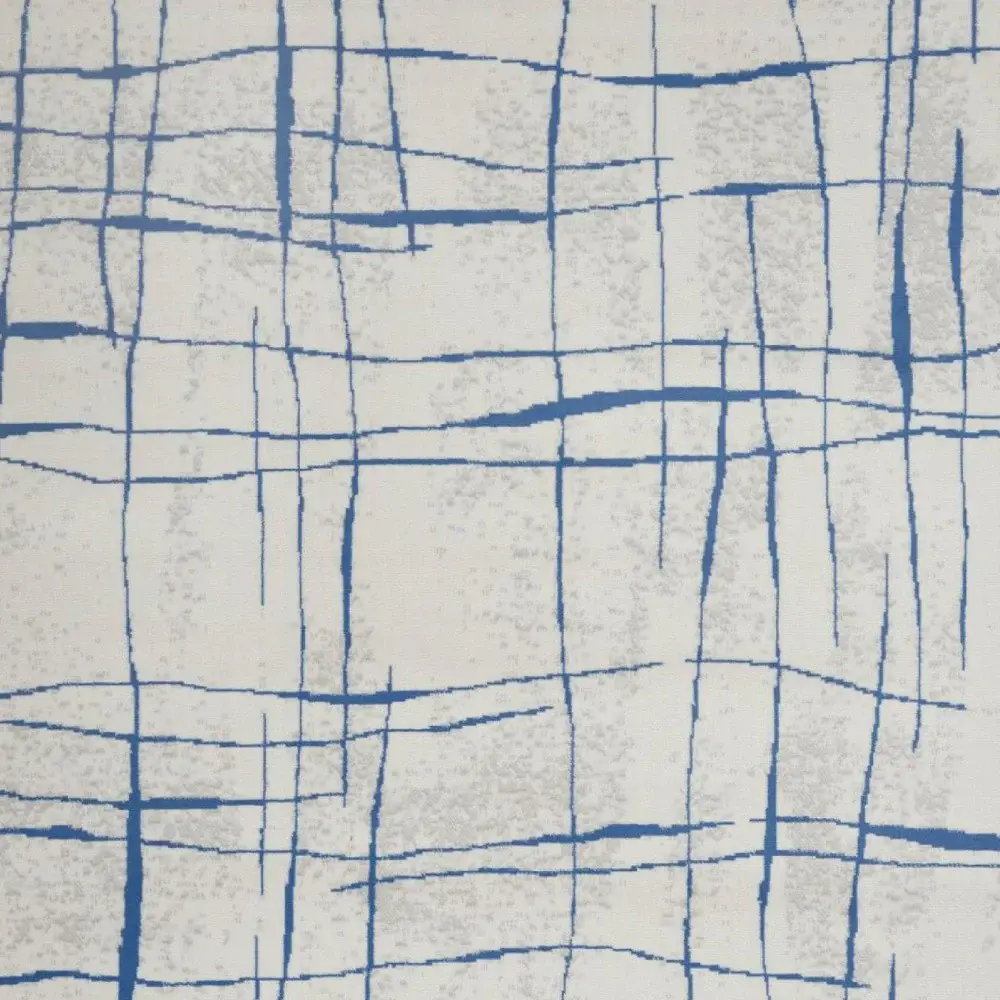 6' X 9' Blue And Ivory Abstract Dhurrie Area Rug - Image 5