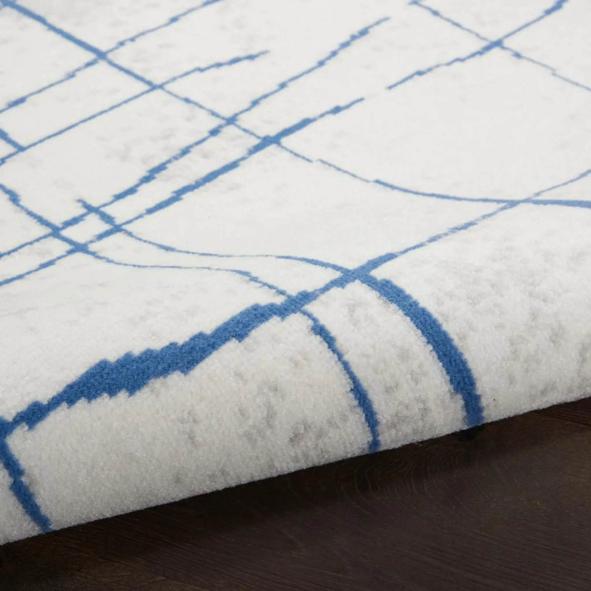 6' X 9' Blue And Ivory Abstract Dhurrie Area Rug - Image 9