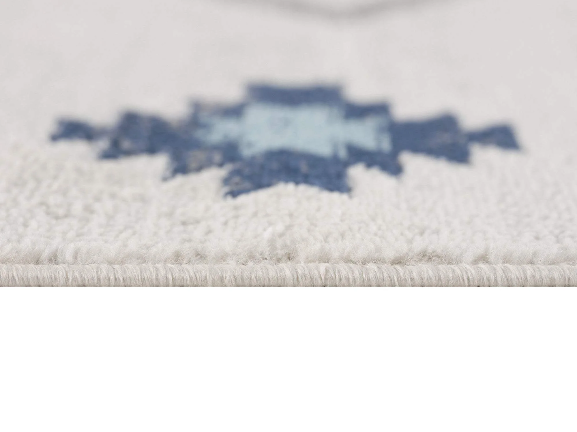 6' X 9' Blue and Ivory Southwestern Area Rug - Image 4