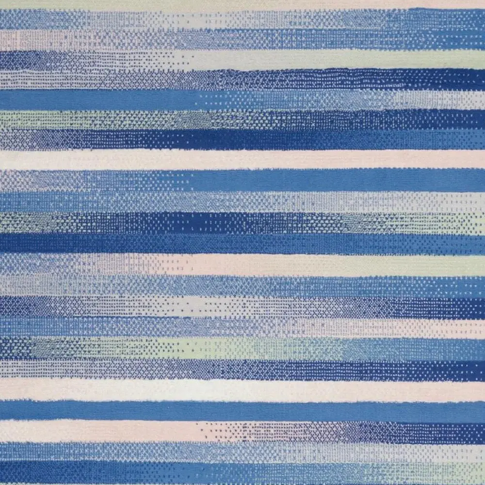 6' X 9' Blue And White Striped Dhurrie Area Rug - Image 4