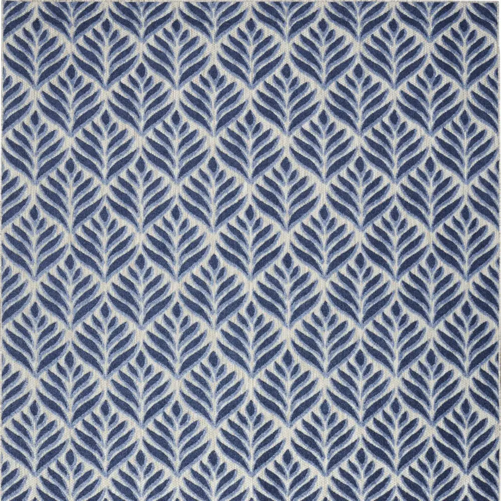 6' X 9' Blue Floral Stain Resistant Non Skid Area Rug - Image 4