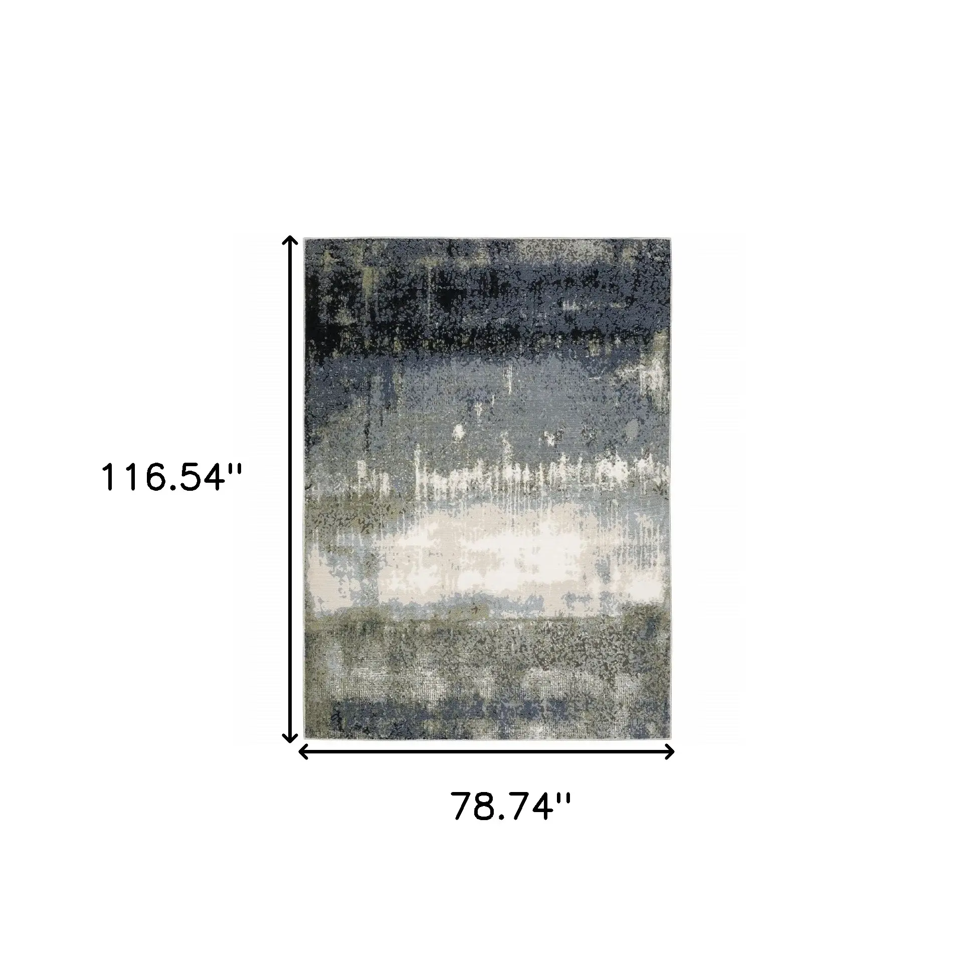 6' X 9' Blue Green Grey And Beige Abstract Power Loom Stain Resistant Area Rug - Image 3