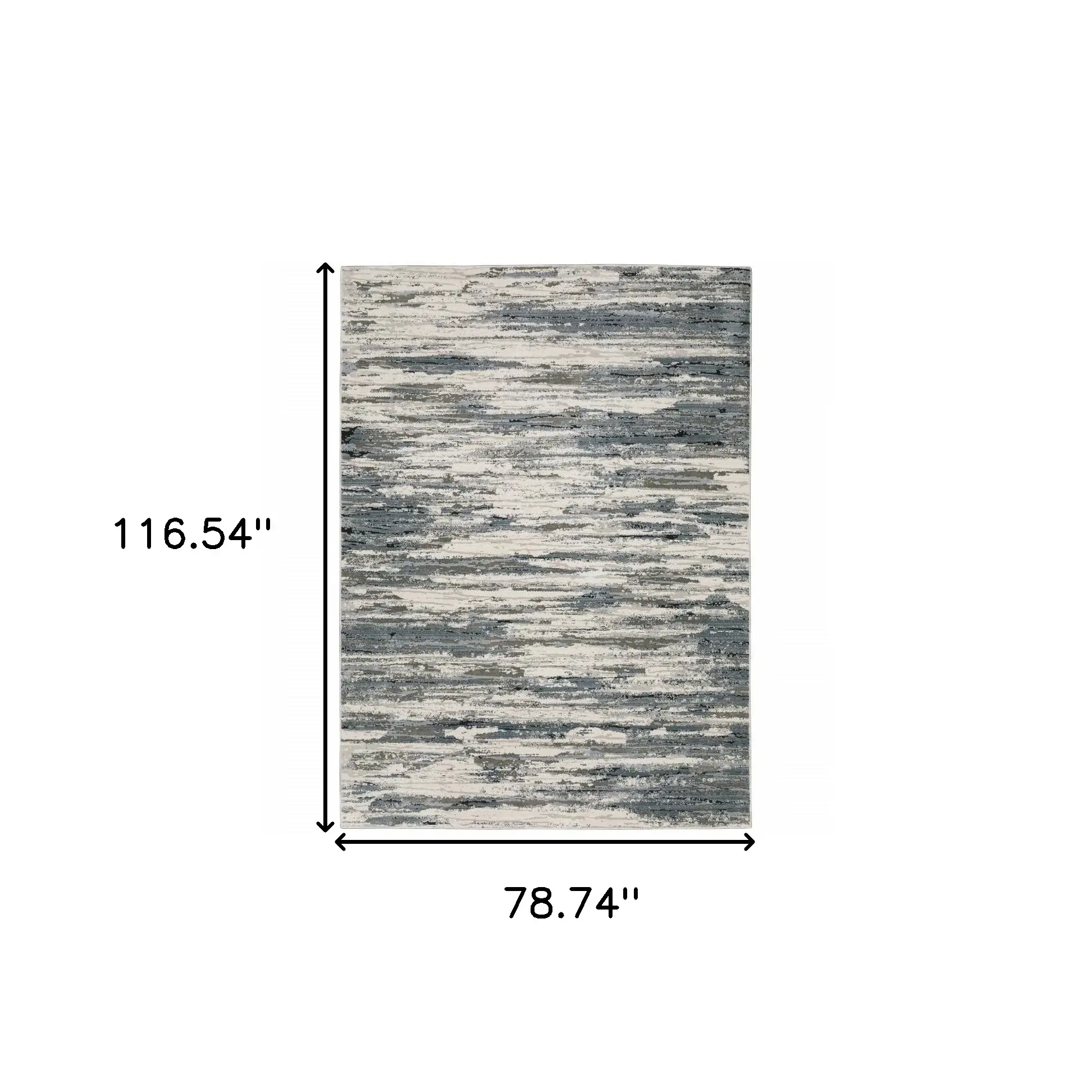 6' X 9' Blue Grey Beige And Brown Abstract Power Loom Stain Resistant Area Rug - Image 3