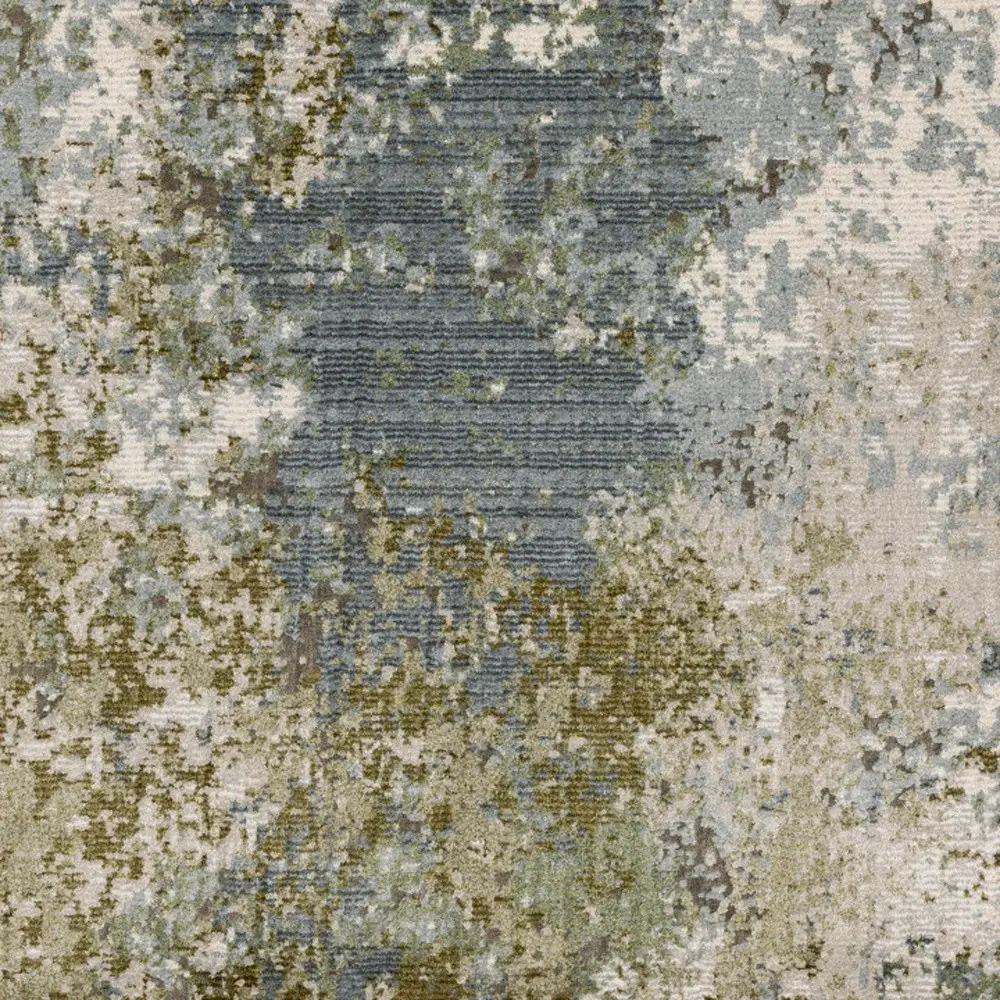6' X 9' Blue Grey Green And Beige Abstract Power Loom Stain Resistant Area Rug - Image 4