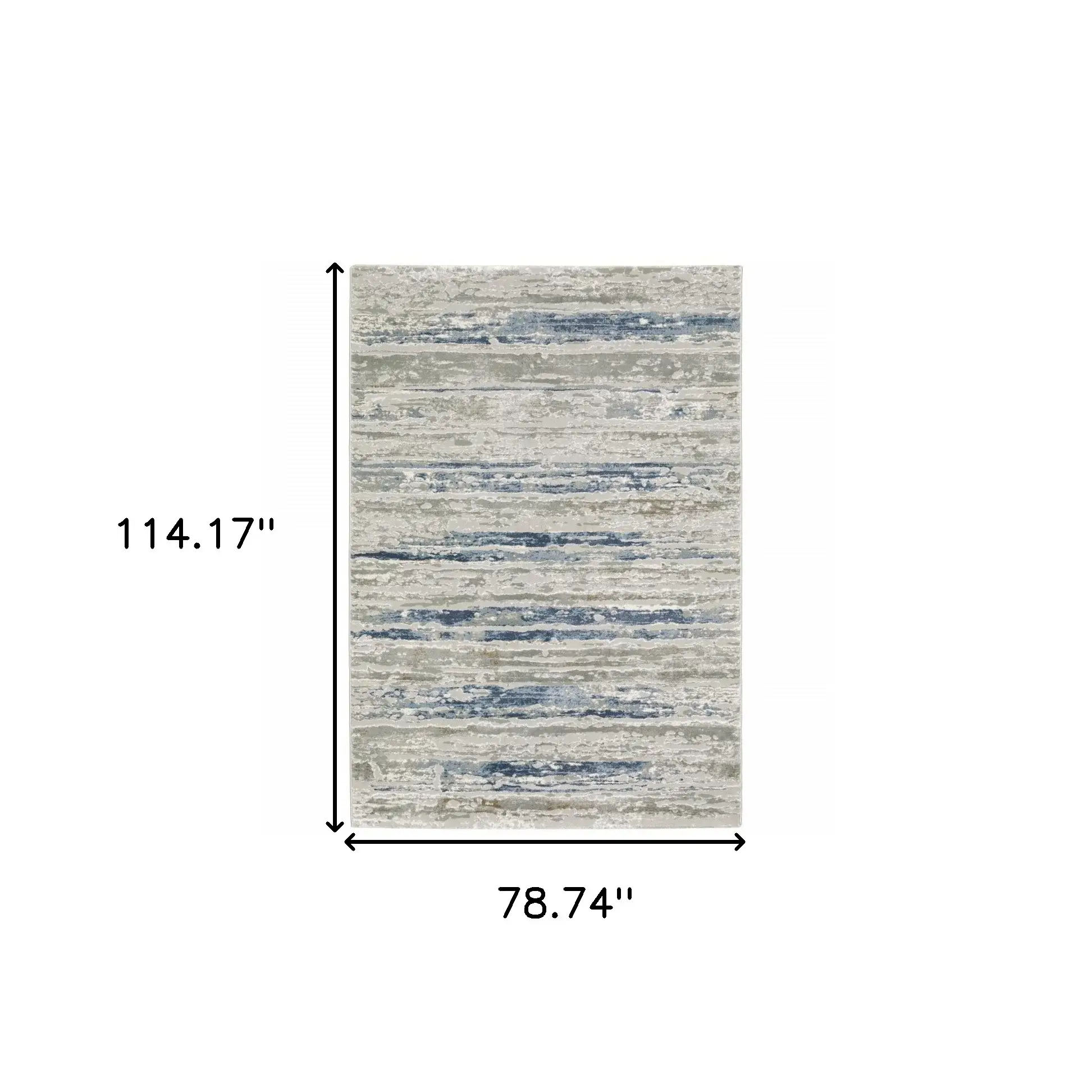 6' X 9' Blue Ivory Grey Light Blue And Brown Abstract Power Loom Stain Resistant Area Rug - Image 3