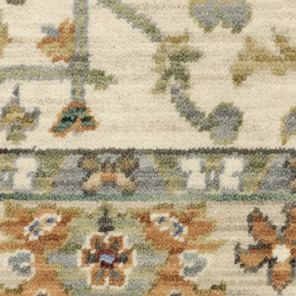 6' X 9' Brown And Ivory Oriental Power Loom Area Rug With Fringe - Image 2