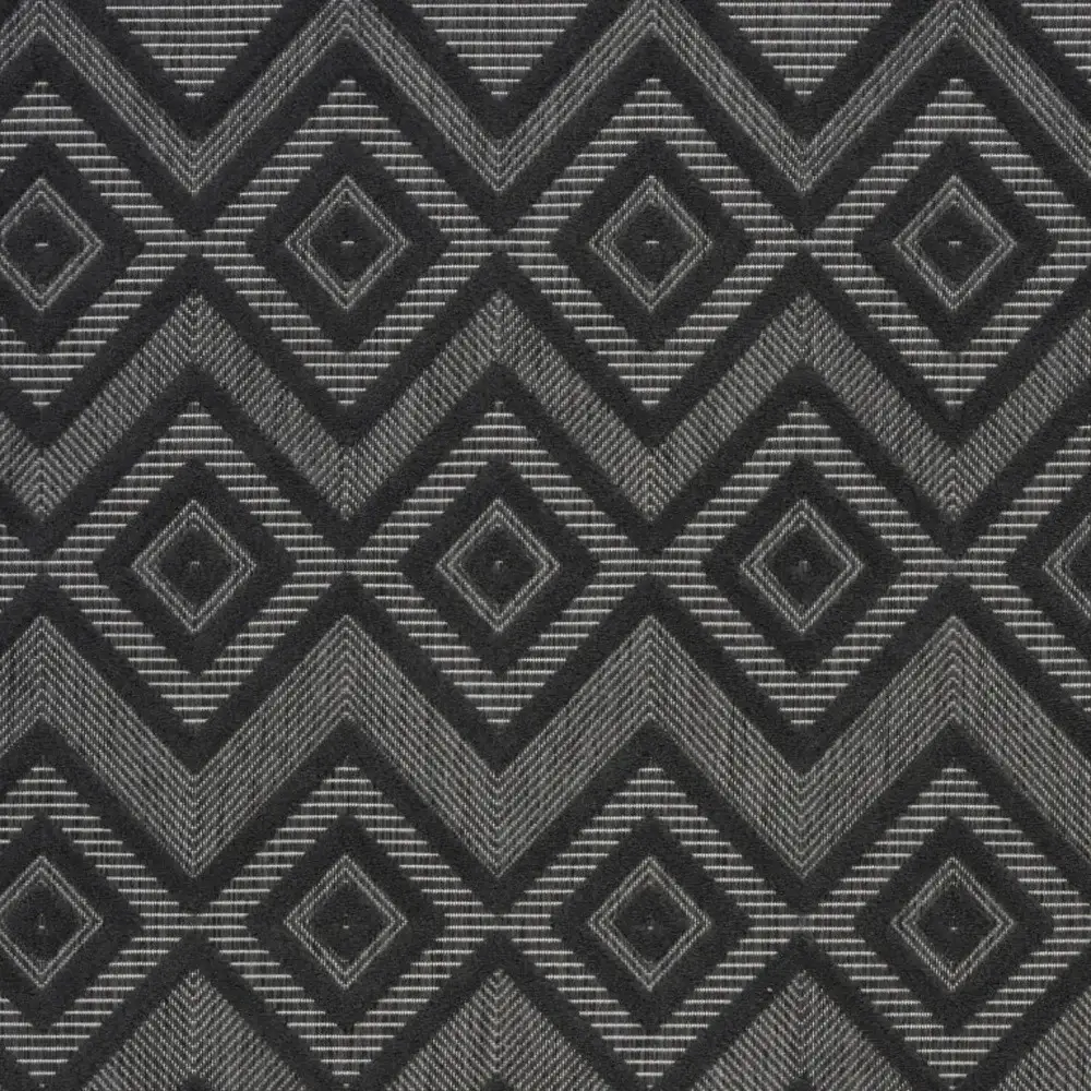 6' X 9' Charcoal Black Argyle Indoor Outdoor Area Rug - Image 2