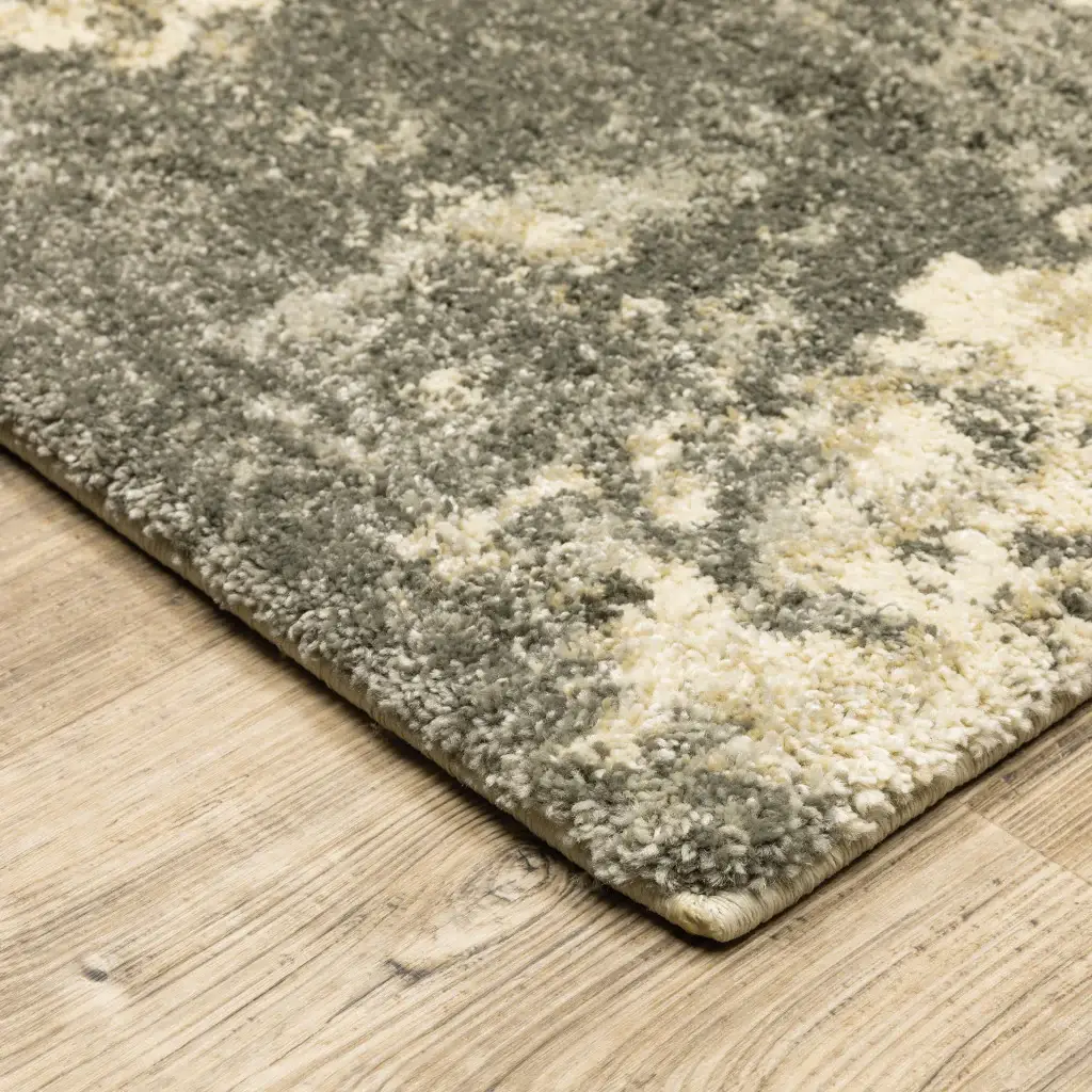 6' X 9' Charcoal Grey Beige And Tan Abstract Power Loom Stain Resistant Area Rug - Image 2