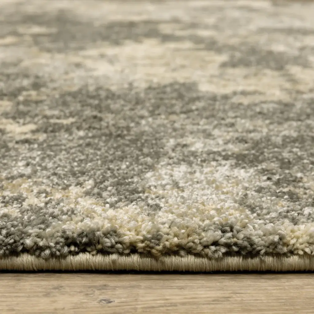 6' X 9' Charcoal Grey Beige And Tan Abstract Power Loom Stain Resistant Area Rug - Image 3
