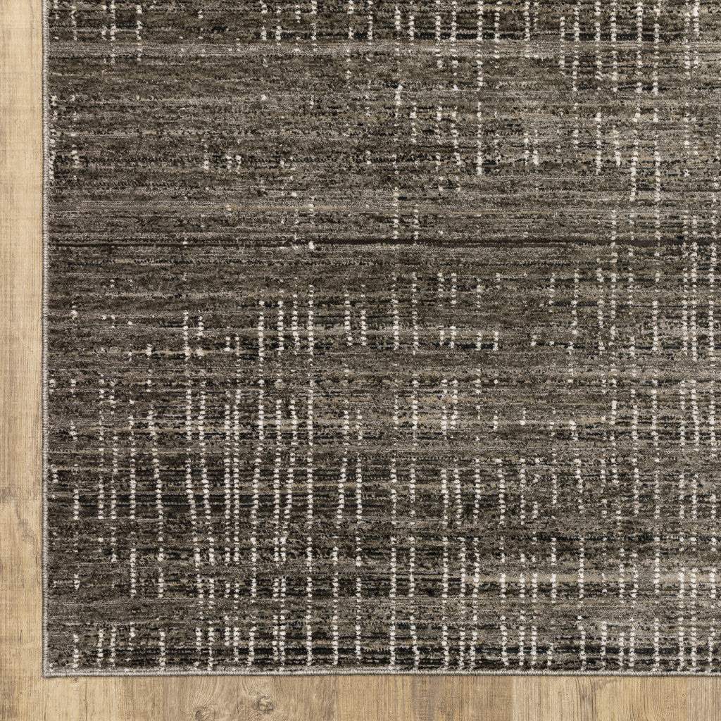 6' X 9' Charcoal Grey Grey Ivory Tan And Brown Abstract Power Loom Stain Resistant Area Rug - Image 4