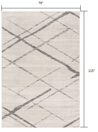 6' X 9' Gray and Ivory Geometric Area Rug - Image 3