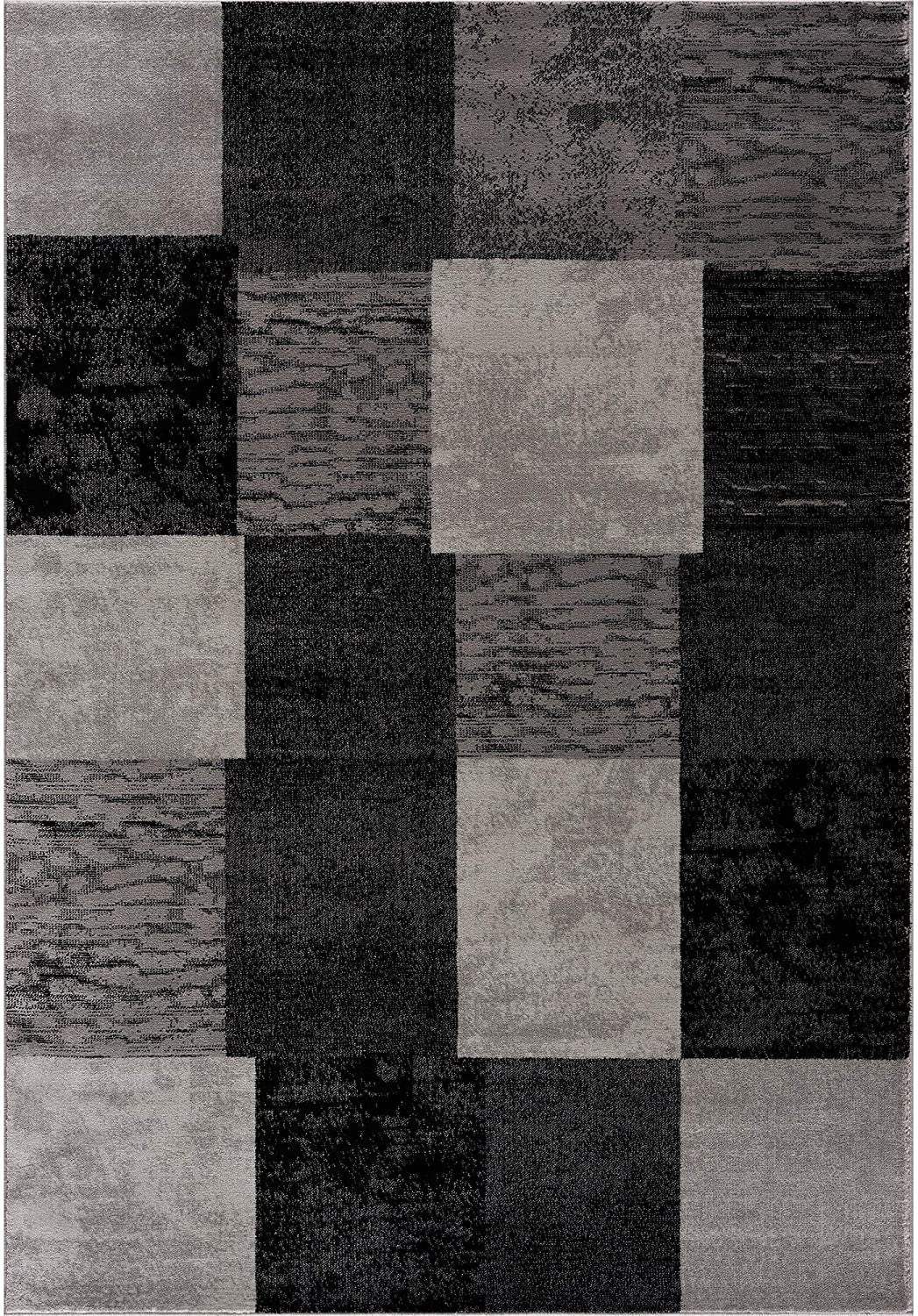 6' X 9' Gray Checkered Dhurrie Area Rug - Image 2