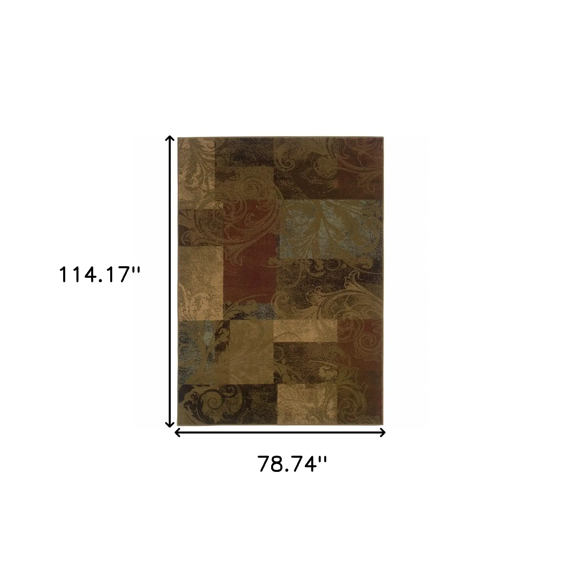 6' X 9' Green And Red Geometric Power Loom Stain Resistant Area Rug - Image 4