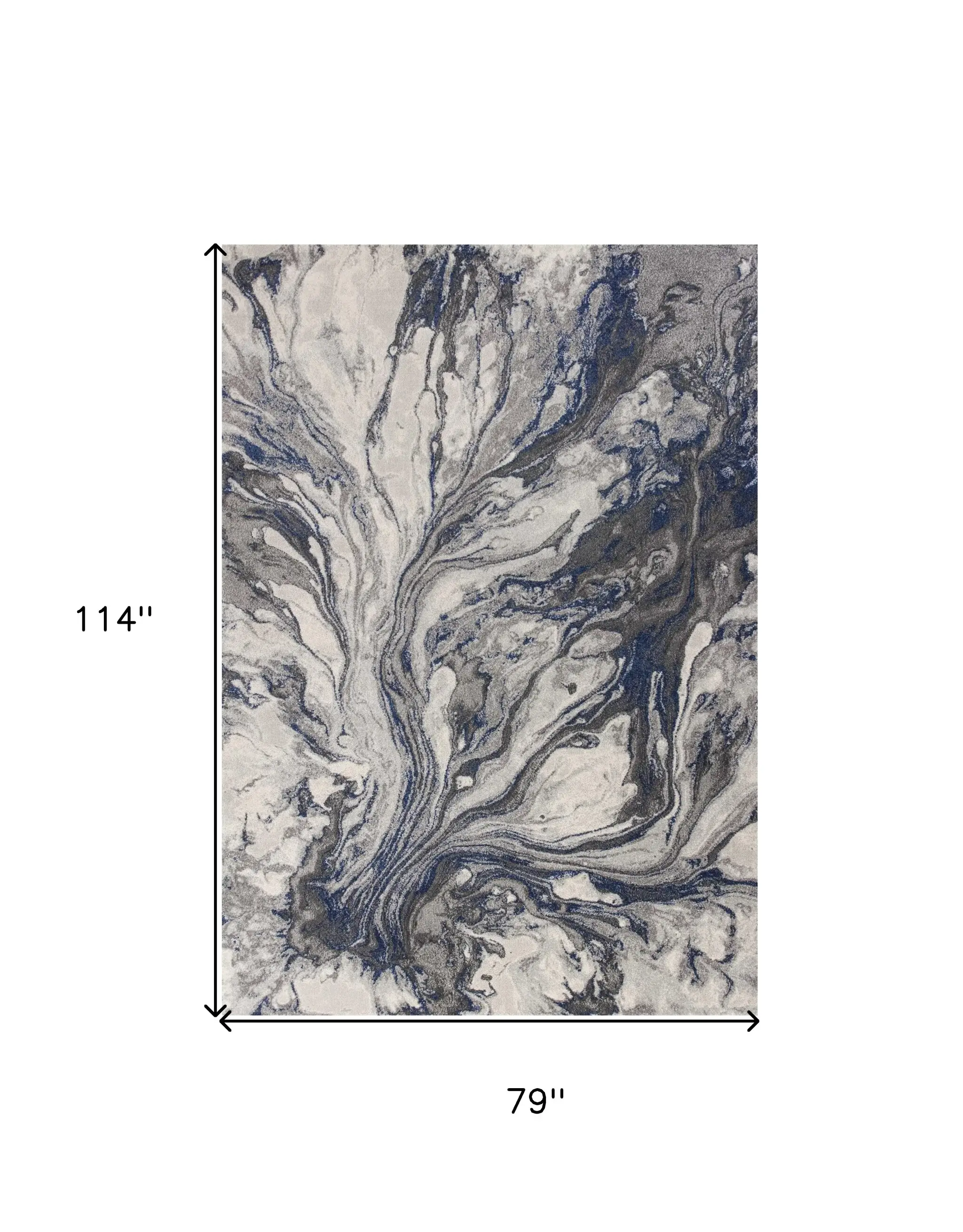 6' X 9' Grey Abstract Marble Design Indoor Area Rug - Image 3