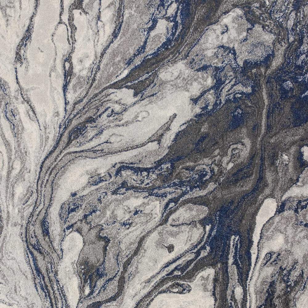 6' X 9' Grey Abstract Marble Design Indoor Area Rug - Image 5