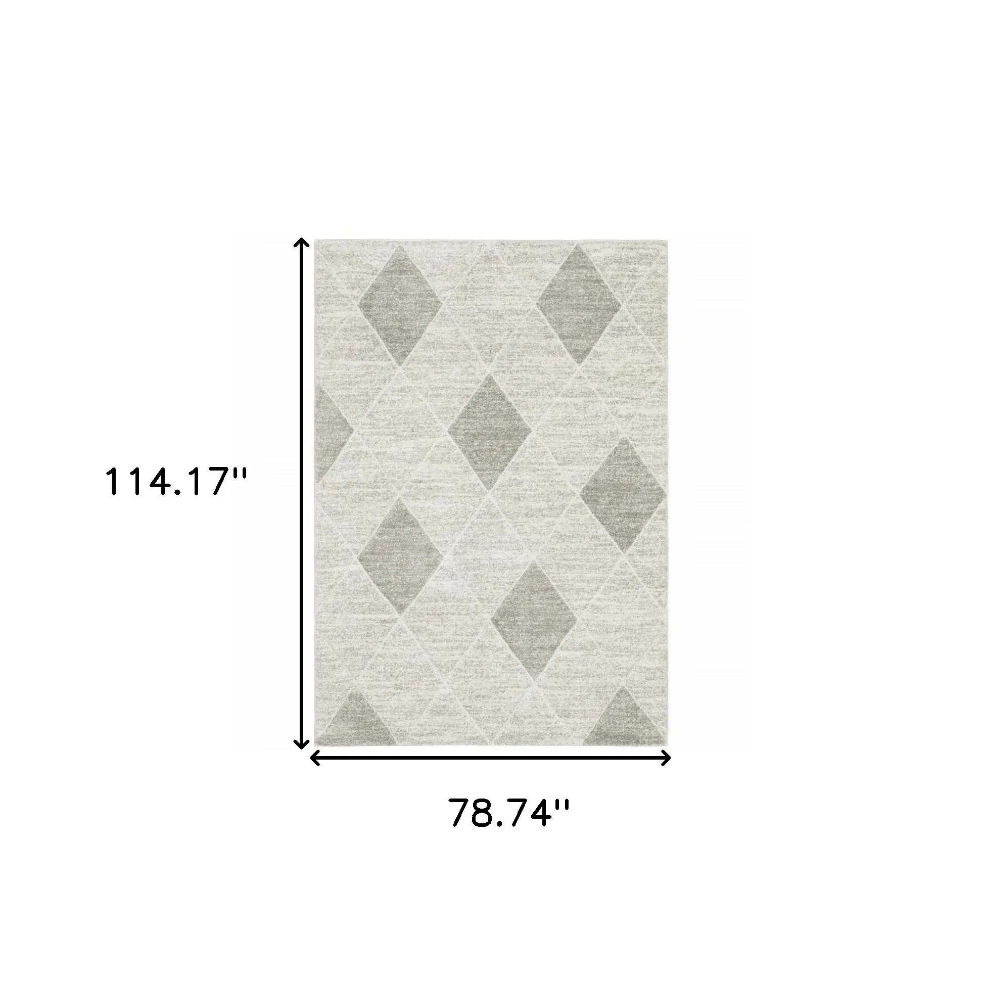 6' X 9' Grey And Ivory Geometric Power Loom Stain Resistant Area Rug - Image 3