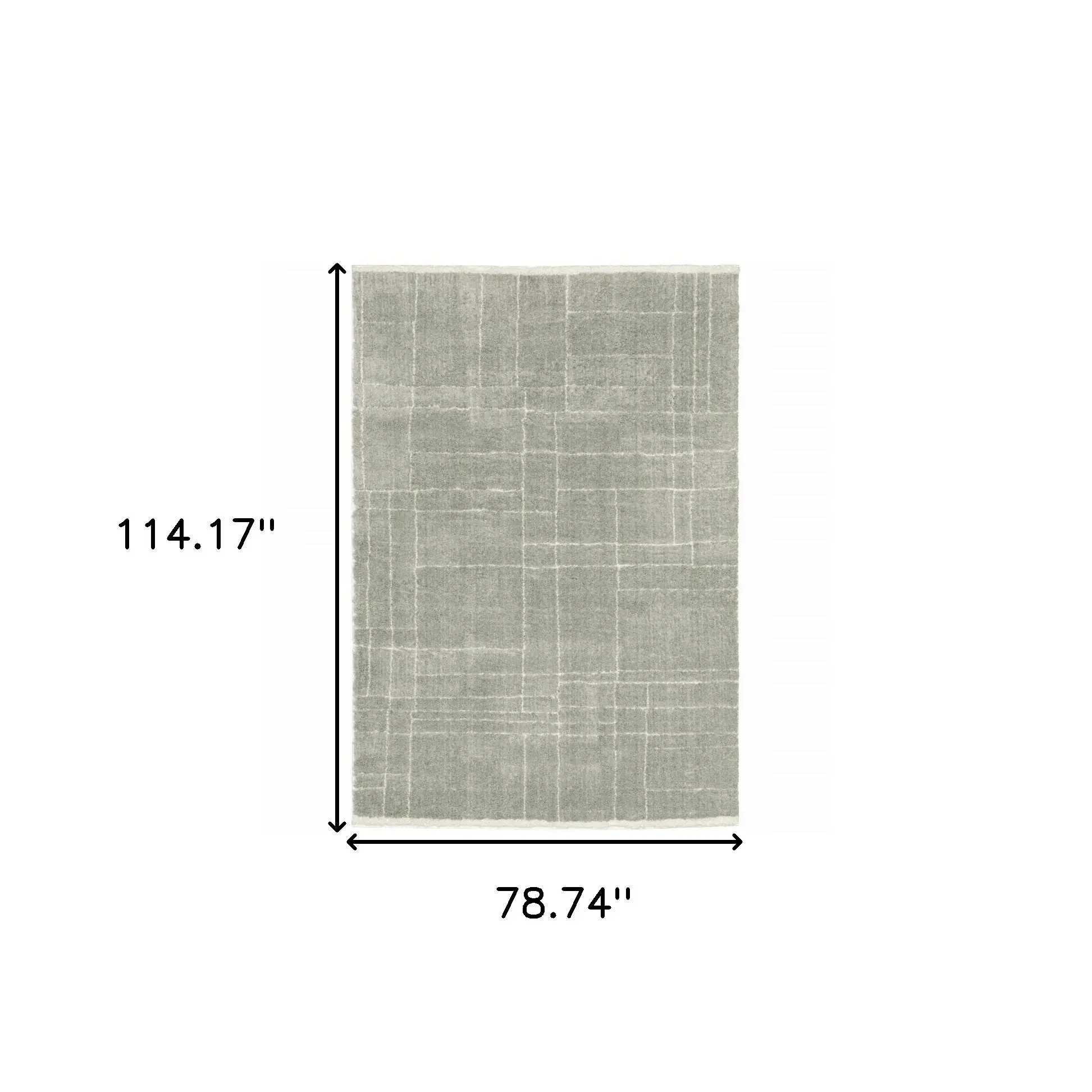 6' X 9' Grey And Ivory Geometric Shag Power Loom Stain Resistant Area Rug - Image 3