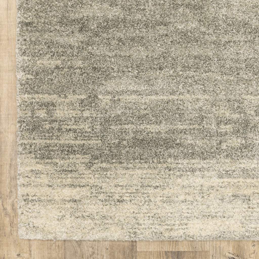 6' X 9' Grey Beige And Tan Abstract Power Loom Stain Resistant Area Rug - Image 4