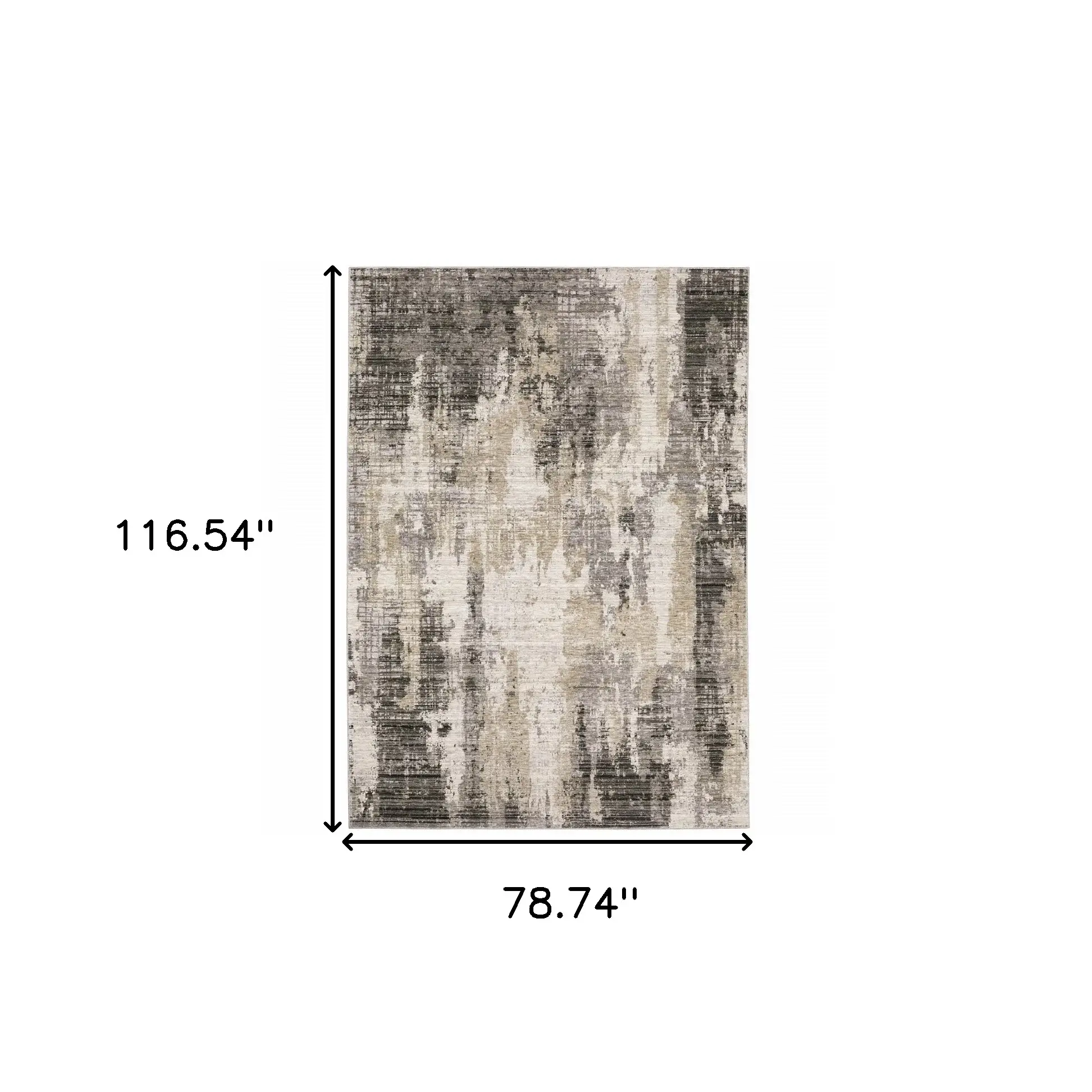 6' X 9' Grey Beige Charcoal Brown Tan And Ivory Abstract Power Loom Stain Resistant Area Rug - Image 3