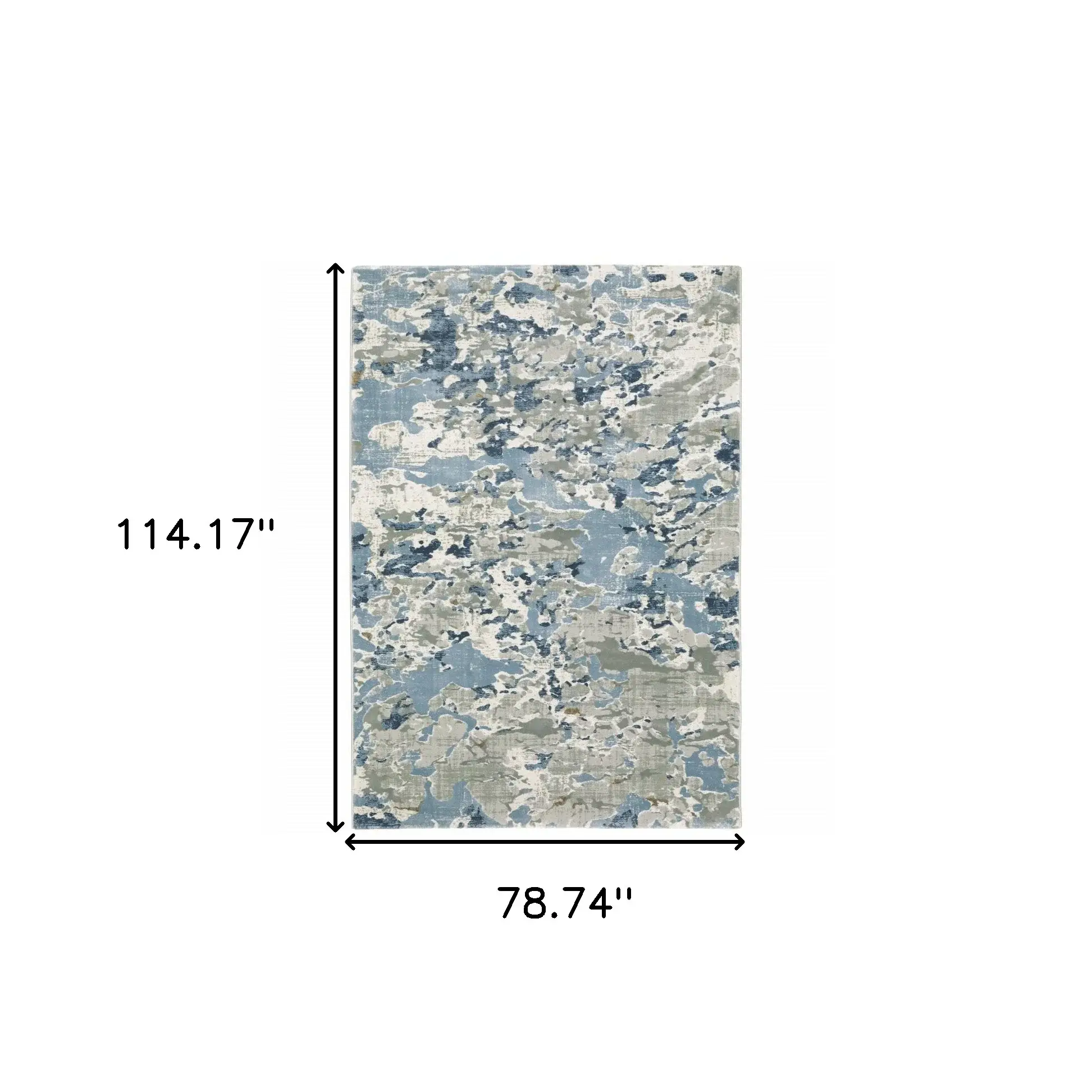 6' X 9' Grey Blue Ivory Navy Beige And Brown Abstract Power Loom Stain Resistant Area Rug - Image 3