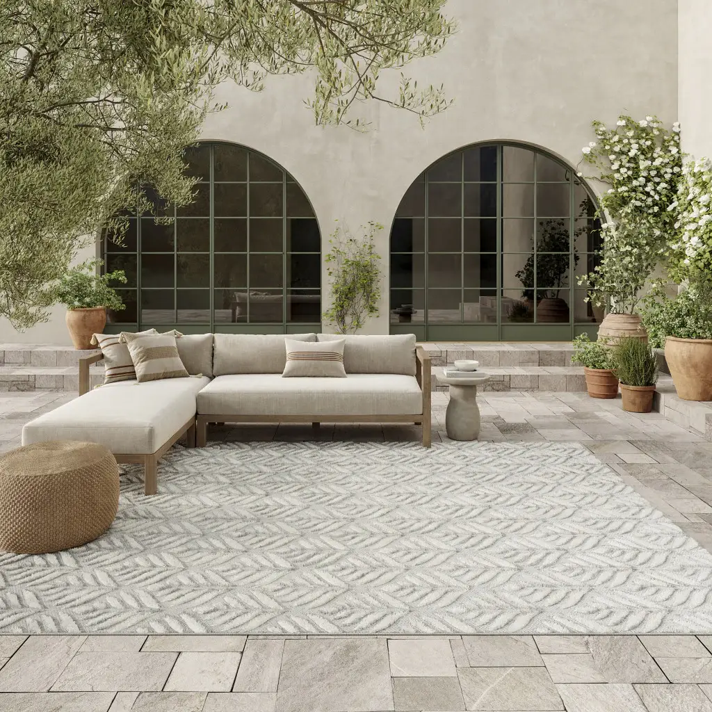 6' X 9' Grey Floral Stain Resistant Non Skid Area Rug - Image 3