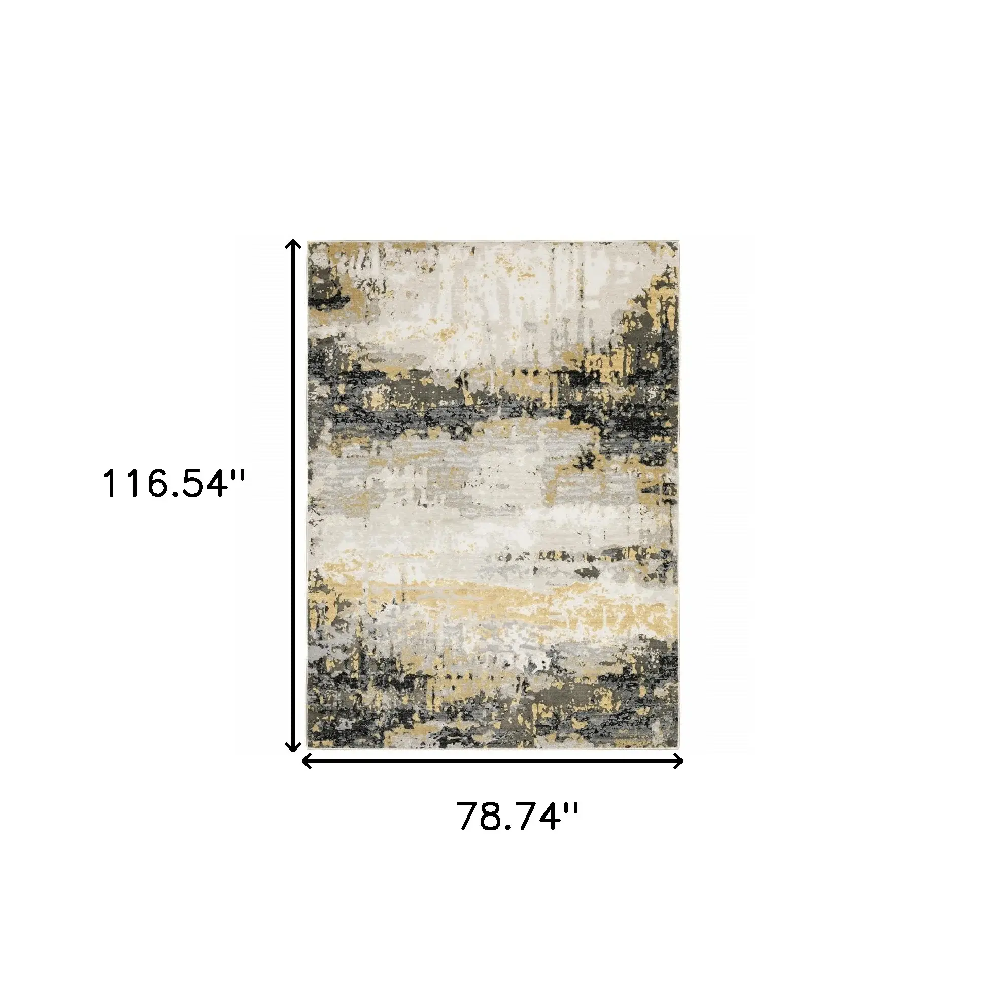 6' X 9' Grey Gold Beige Black And Brown Abstract Power Loom Stain Resistant Area Rug - Image 3