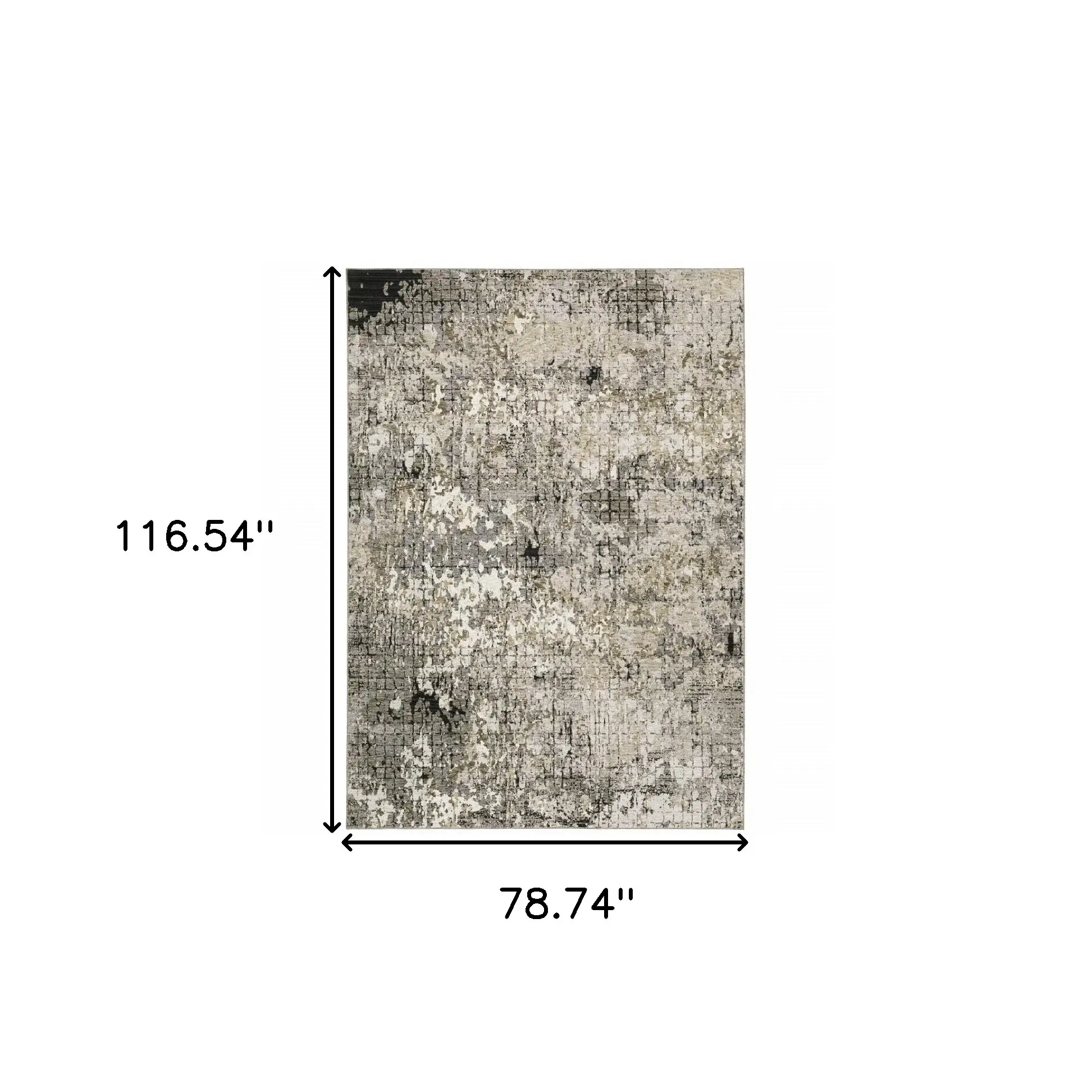 6' X 9' Grey Ivory Beige Charcoal Black Tan And Brown Abstract Power Loom Stain Resistant Area Rug - Image 3