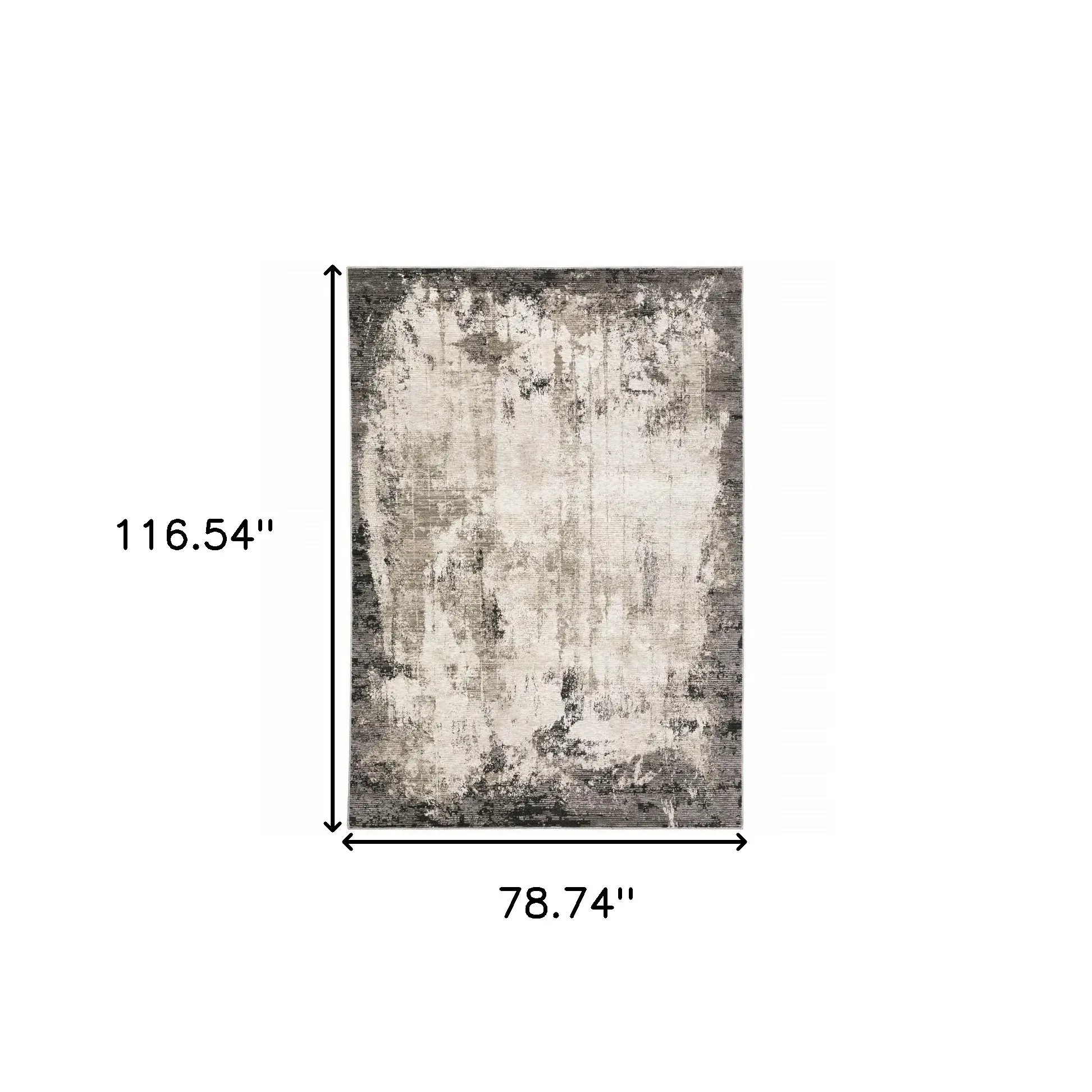 6' X 9' Grey Ivory Charcoal Tan Black And Beige Abstract Power Loom Stain Resistant Area Rug - Image 3