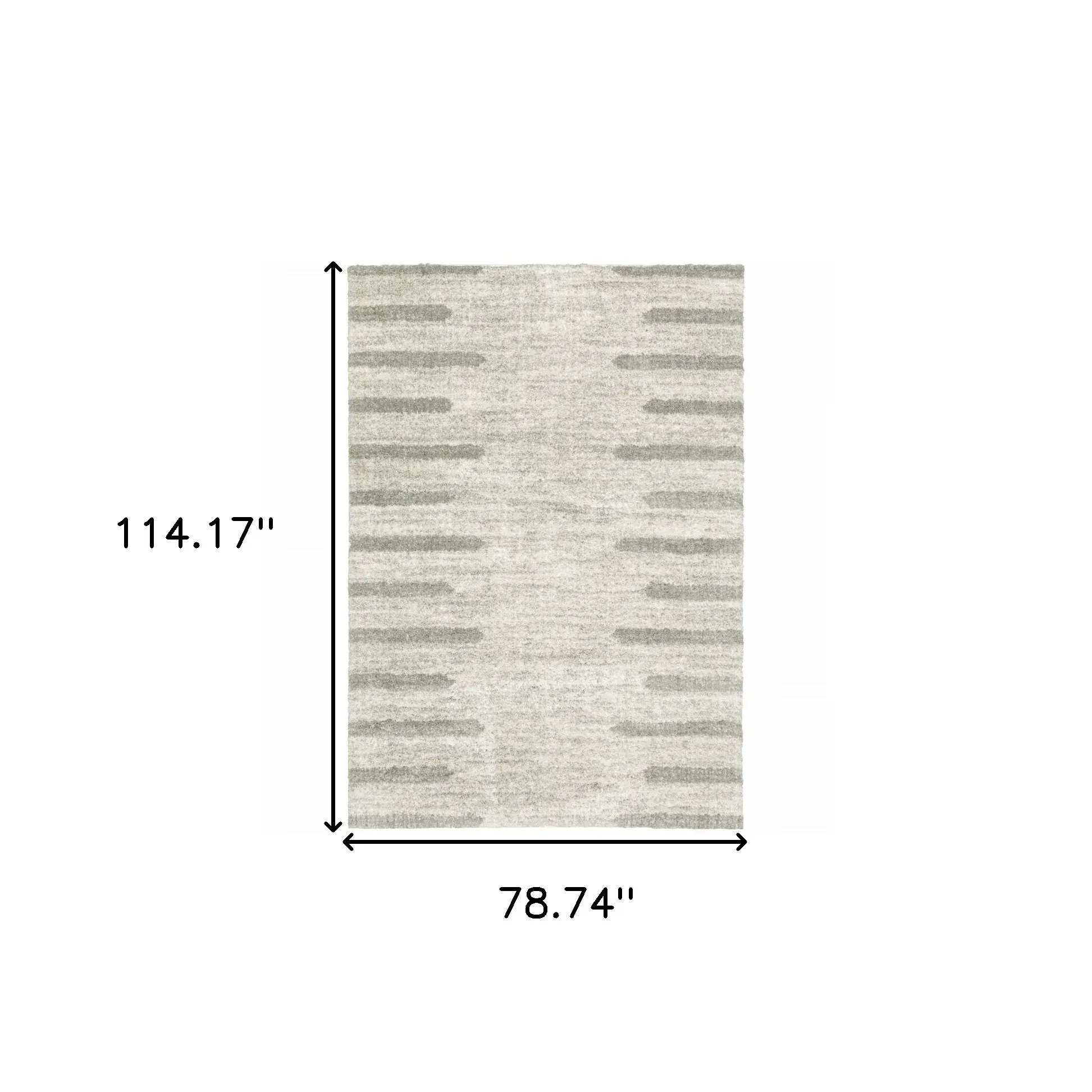 6' X 9' Ivory And Grey Geometric Shag Power Loom Stain Resistant Area Rug - Image 3