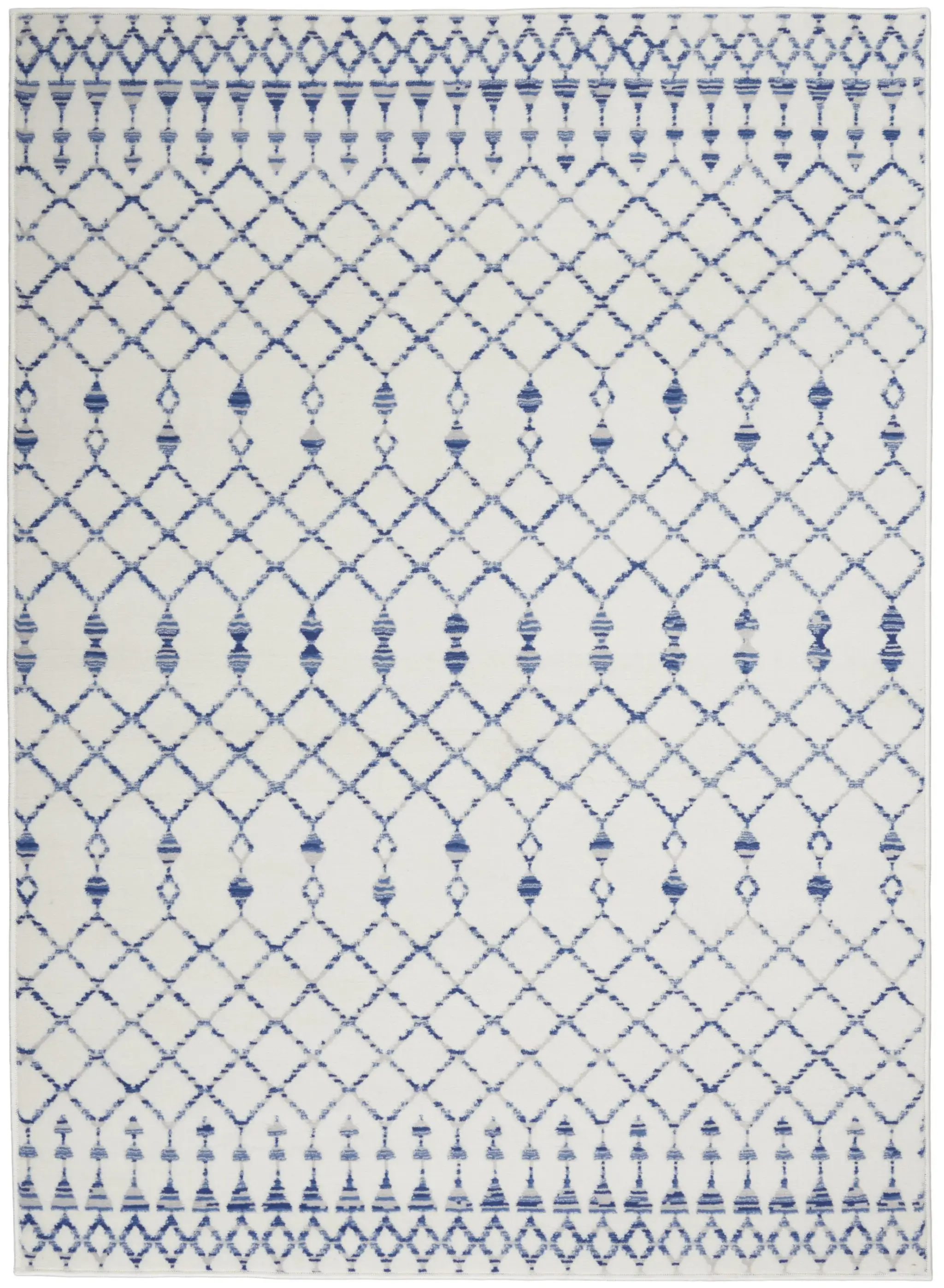 6' X 9' Ivory Geometric Berber Area Rug - Image 2