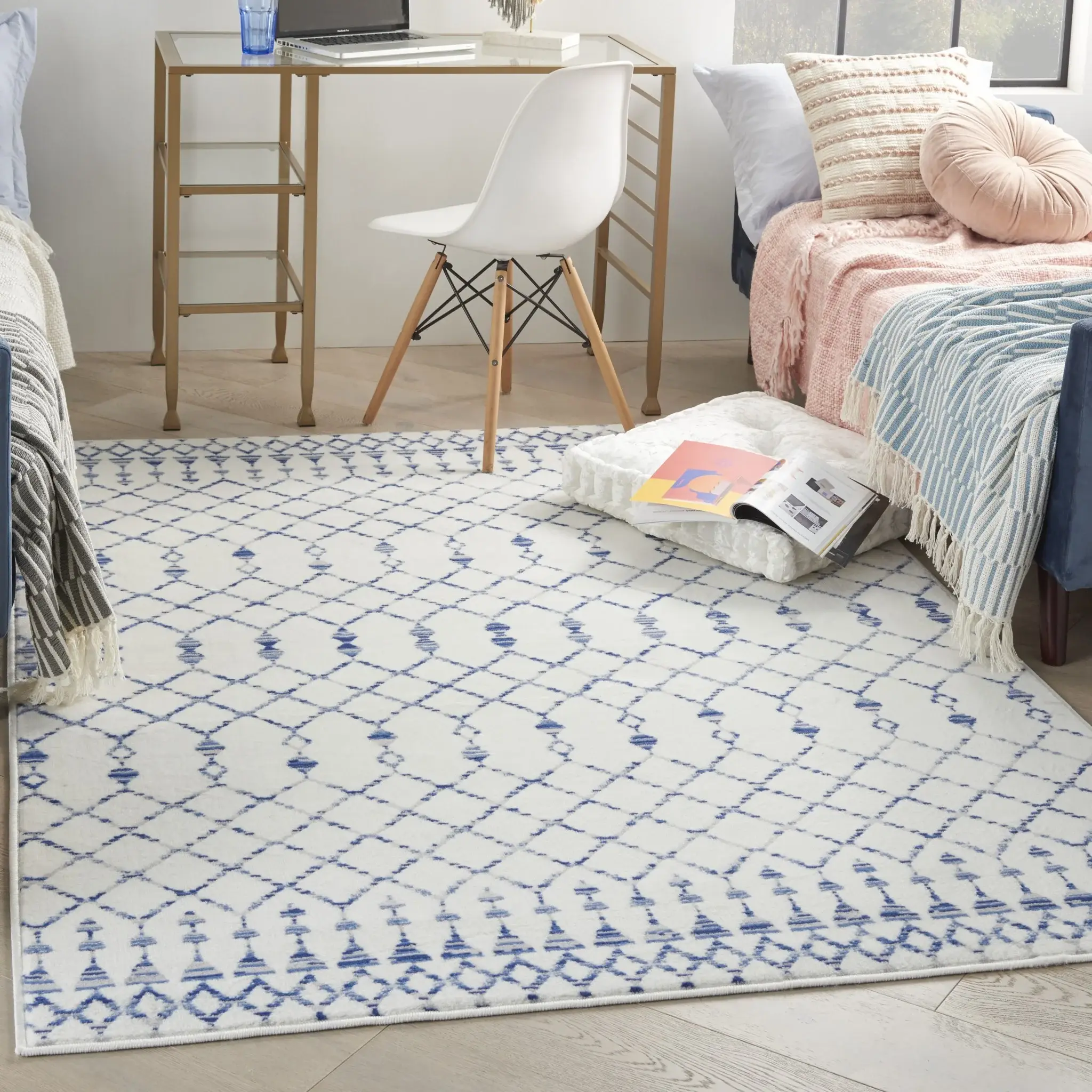 6' X 9' Ivory Geometric Berber Area Rug - Image 7