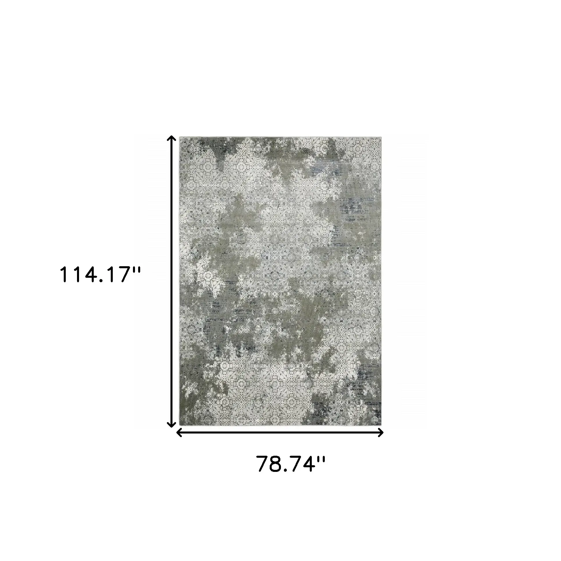 6' X 9' Ivory Grey Blue And Taupe Abstract Power Loom Stain Resistant Area Rug - Image 3
