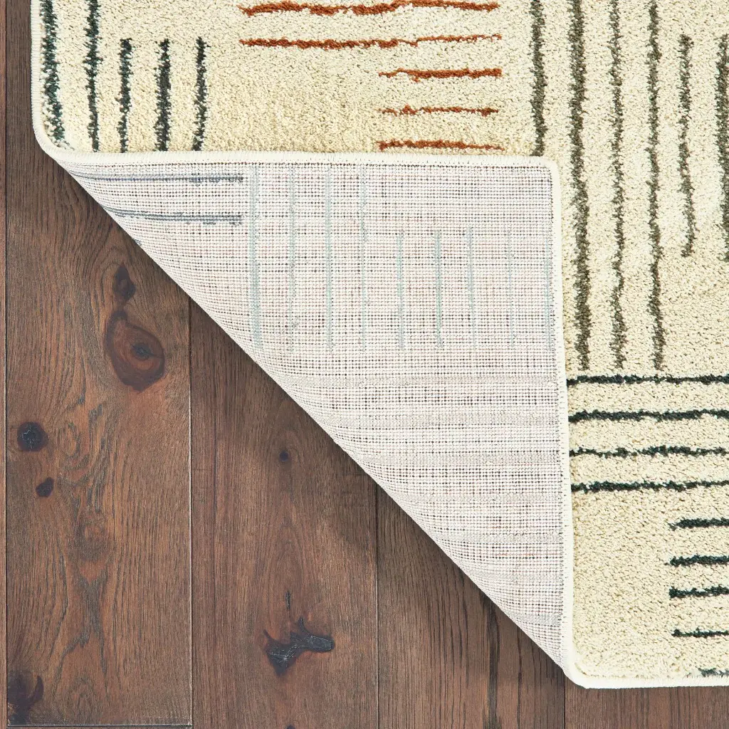 6' X 9' Ivory Multi Neutral Tone Scratch Indoor Area Rug - Image 5