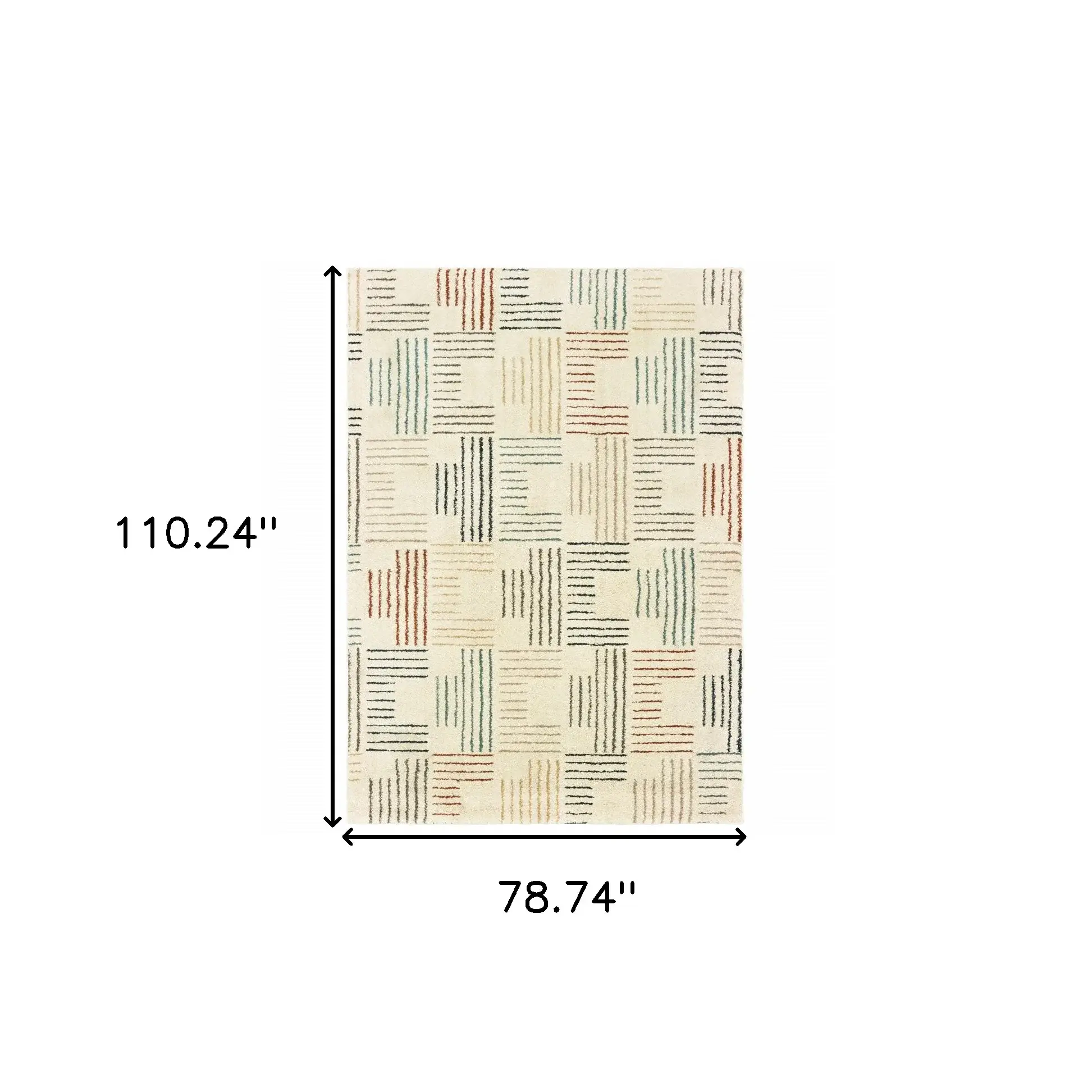 6' X 9' Ivory Multi Neutral Tone Scratch Indoor Area Rug - Image 6