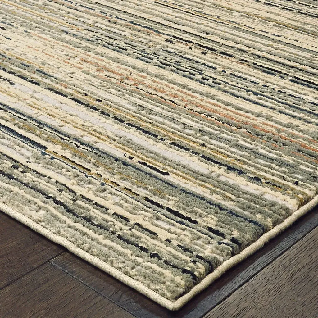 6' X 9' Ivory Sage Abtract Lines Indoor Area Rug - Image 4