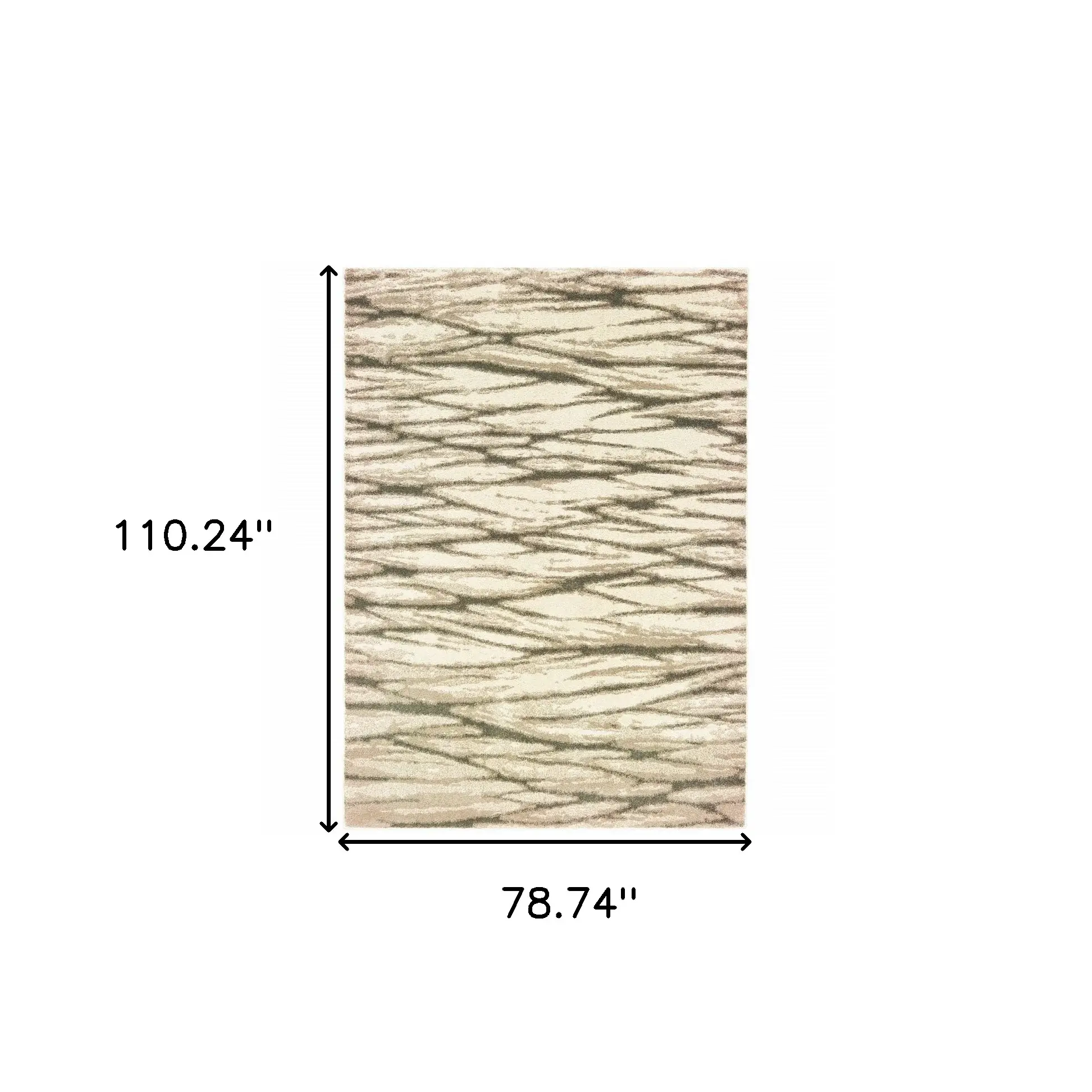 6' X 9' Ivory Sand And Ash Abstract Power Loom Stain Resistant Area Rug - Image 3